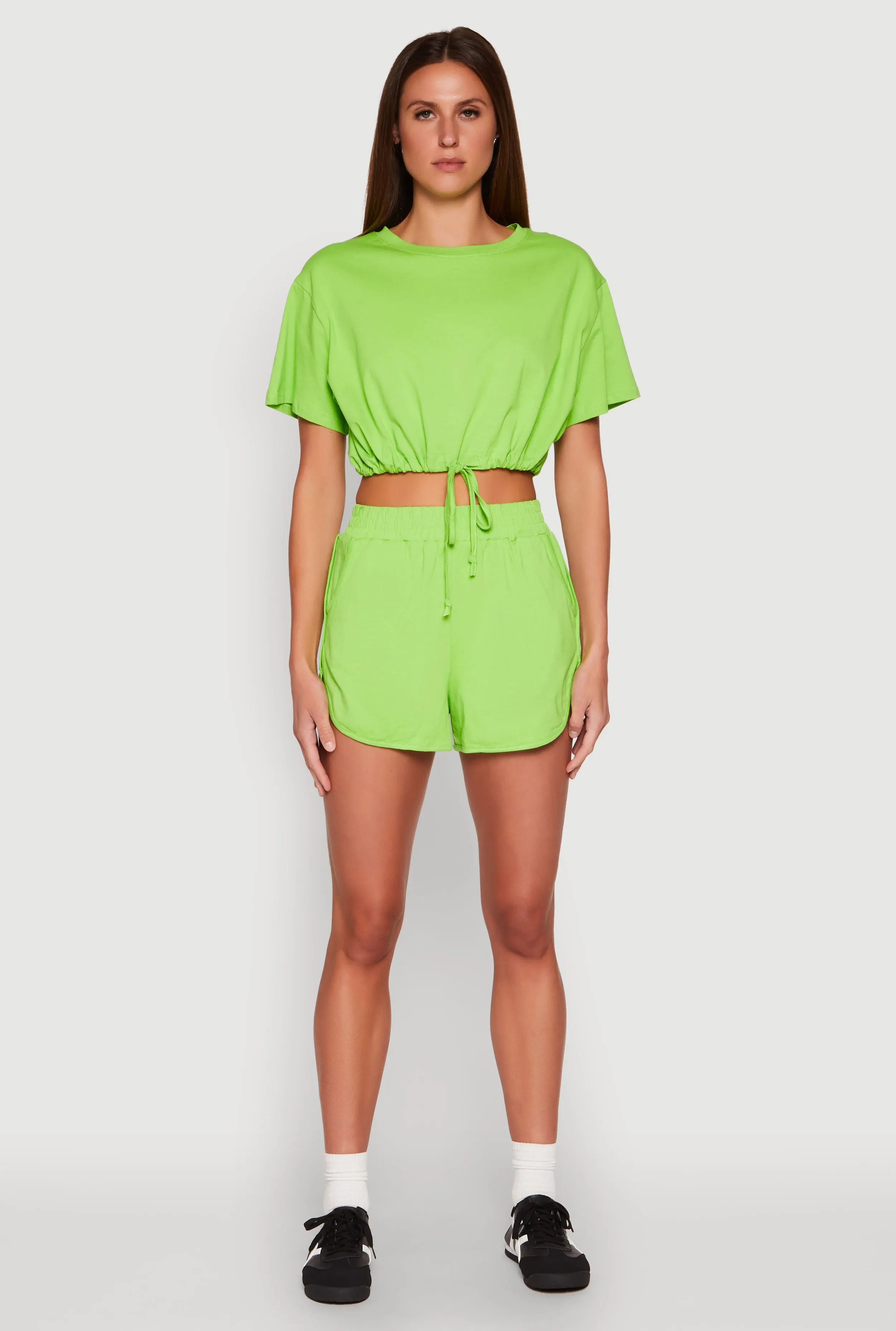 Daisy Short Sleeve Drawstring Hem Crop Top sold by Rainbow product image thumbnail 3
