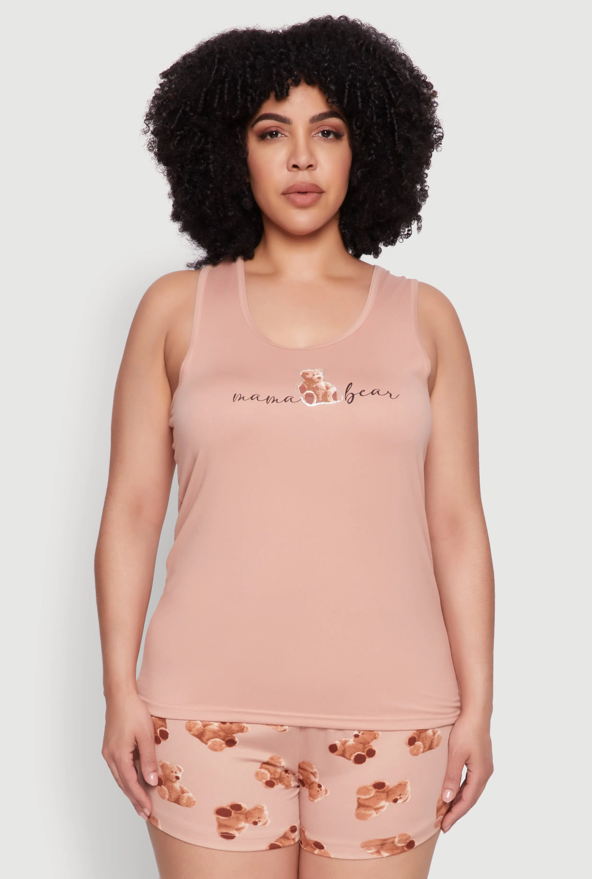 Plus Size Mama Bear Pajama Tank Top and Shorts sold by Rainbow product image thumbnail 2