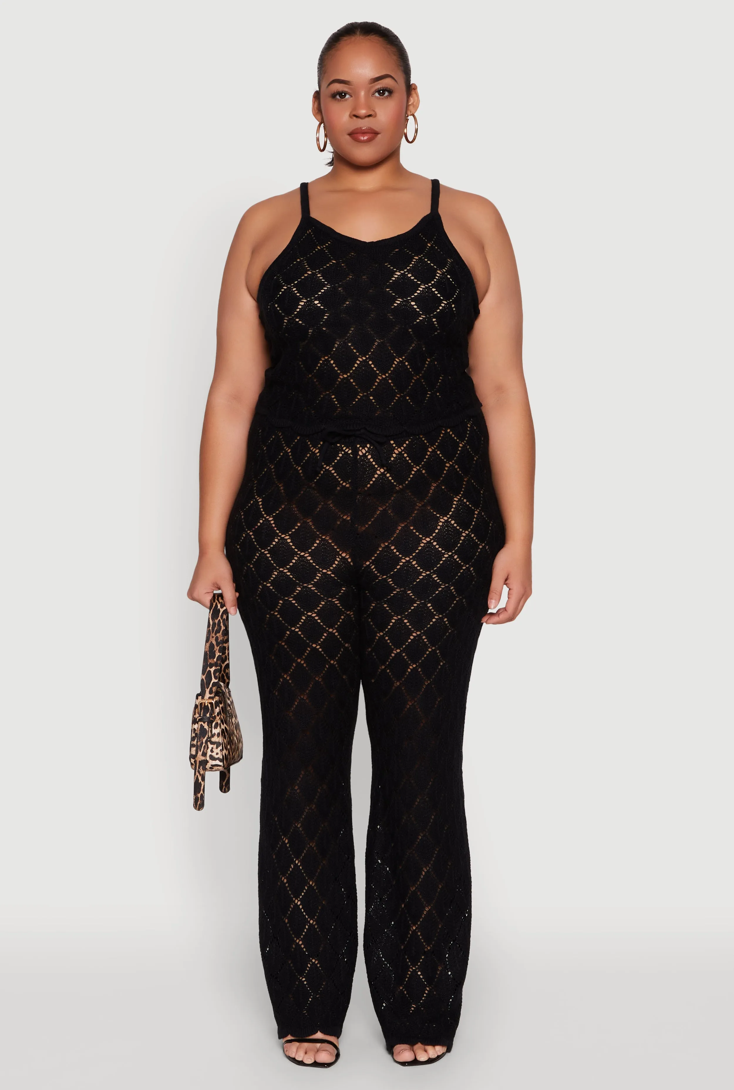 Plus Size Crochet Diamond Knit Cami sold by Rainbow product image thumbnail 3