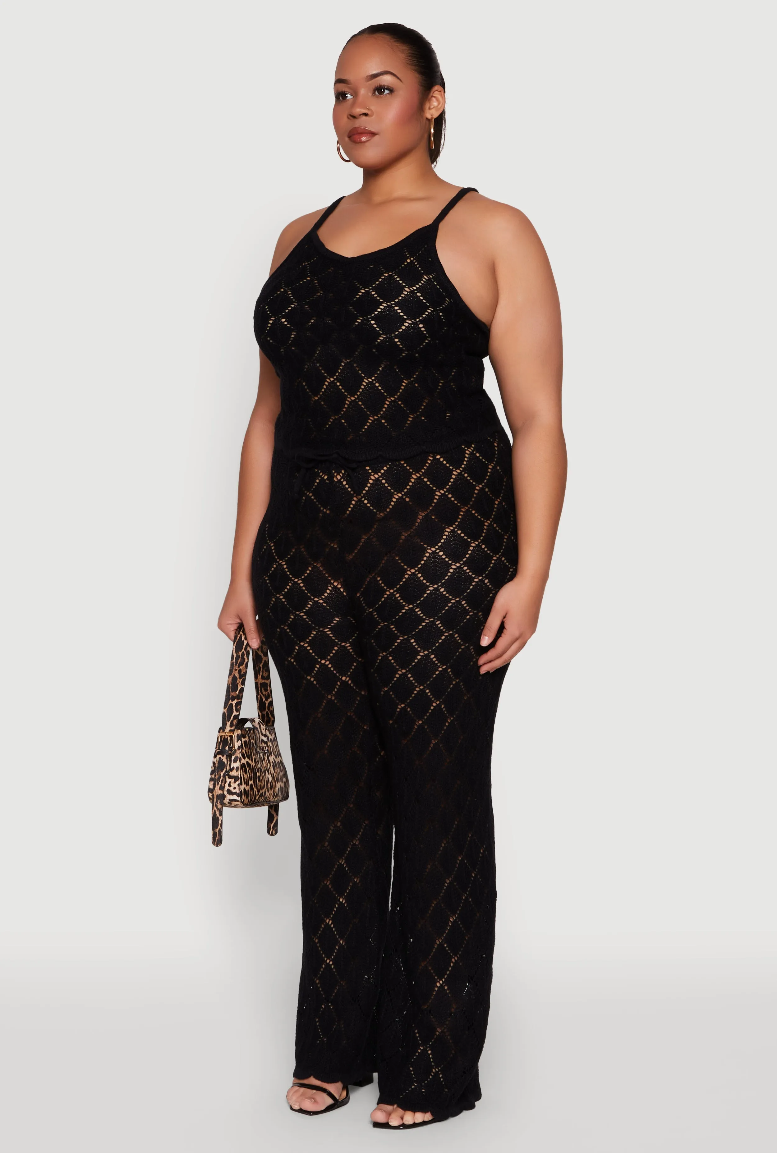 Plus Size Crochet Diamond Knit Cami sold by Rainbow product image thumbnail 5