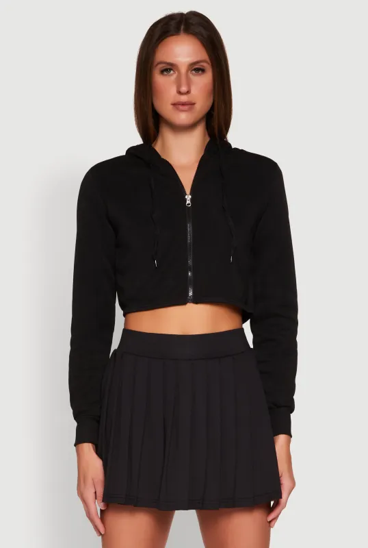 Zip Front Cropped Hoodie sold by Rainbow