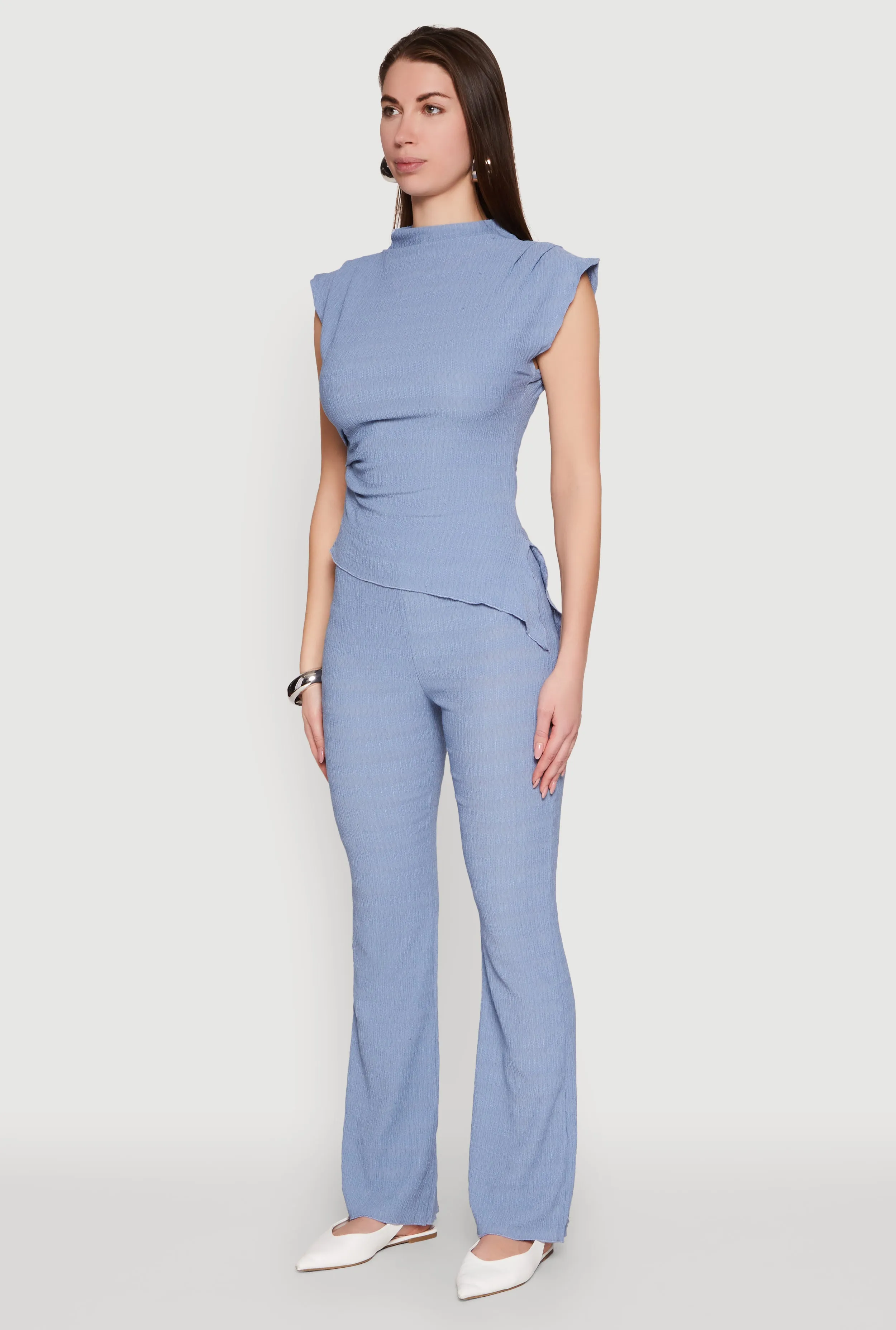 Asymmetrical Hem Cap Sleeve Top sold by Rainbow product image thumbnail 5