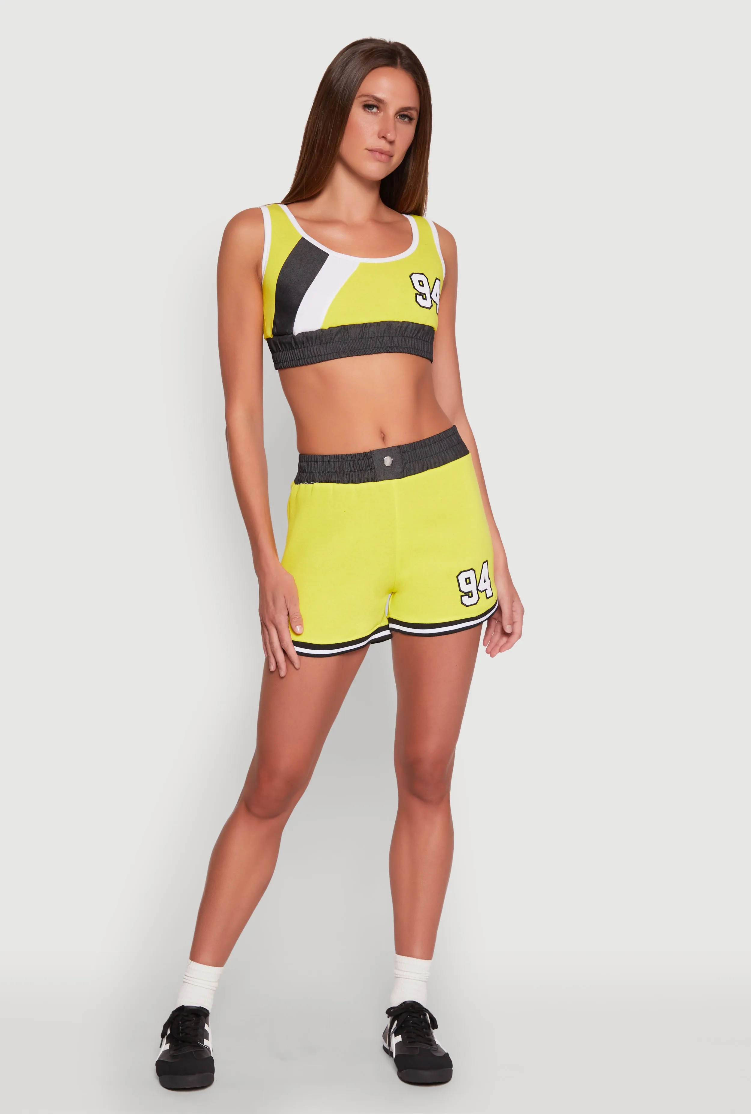 94 Graphic Denim Trim Crop Top sold by Rainbow product image thumbnail 3