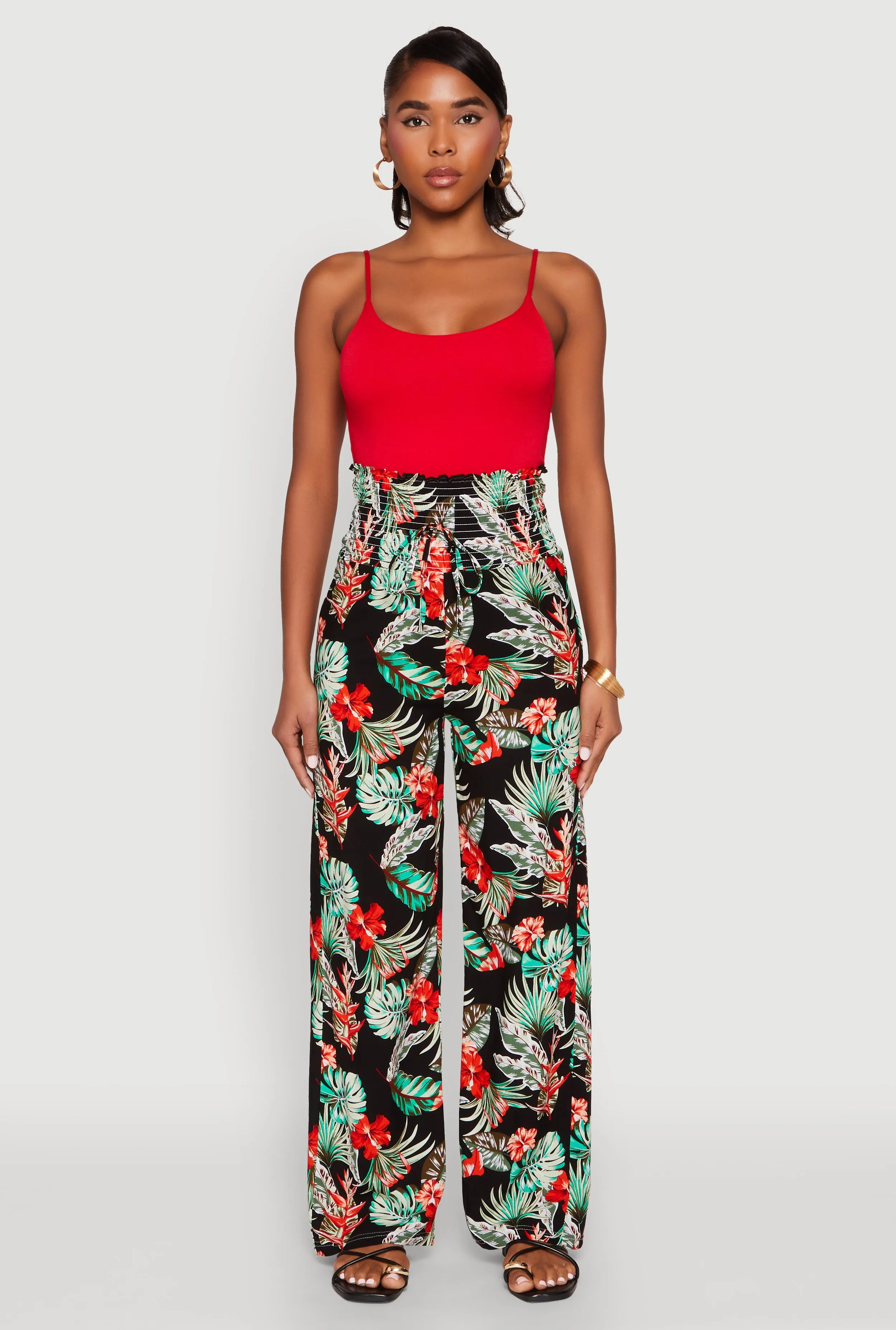 Tropical Leaf Print Palazzo Pants sold by Rainbow product image thumbnail 2