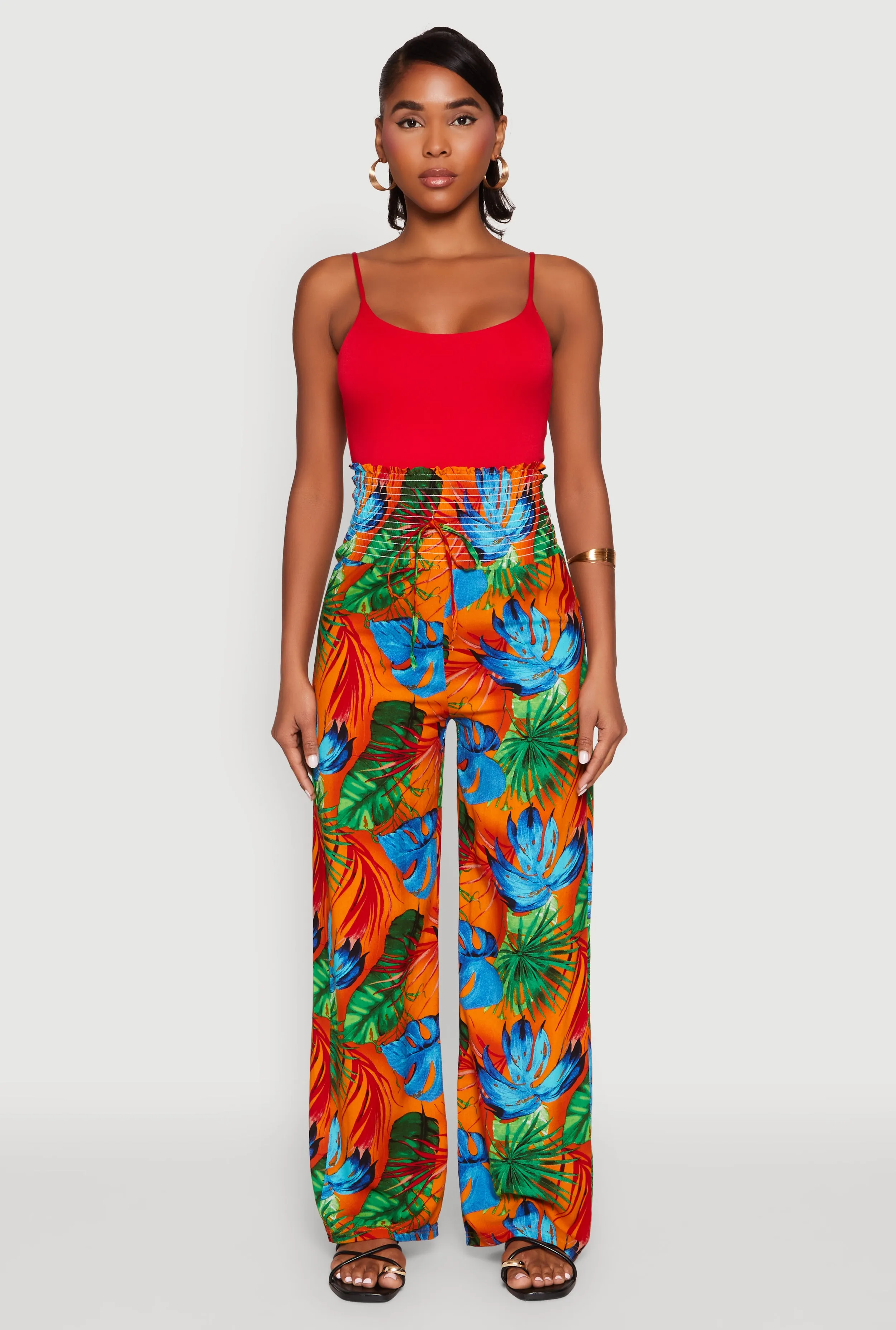 Tropical Leaf Print Palazzo Pants sold by Rainbow product image thumbnail 2