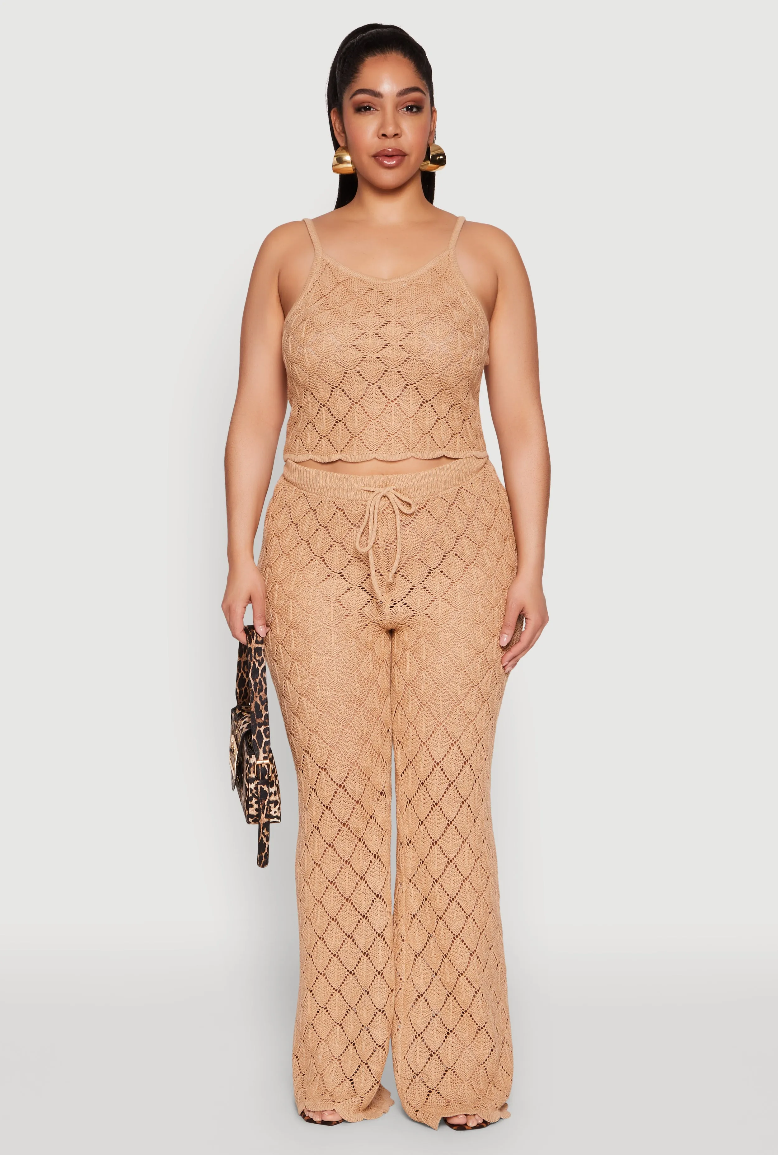 Plus Size Crochet Diamond Knit Pants sold by Rainbow product image thumbnail 2