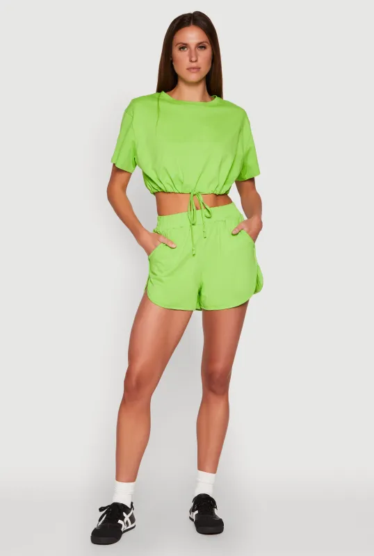 Daisy High Waisted Dolphin Shorts sold by Rainbow