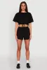 Daisy Short Sleeve Drawstring Hem Crop Top sold by Rainbow