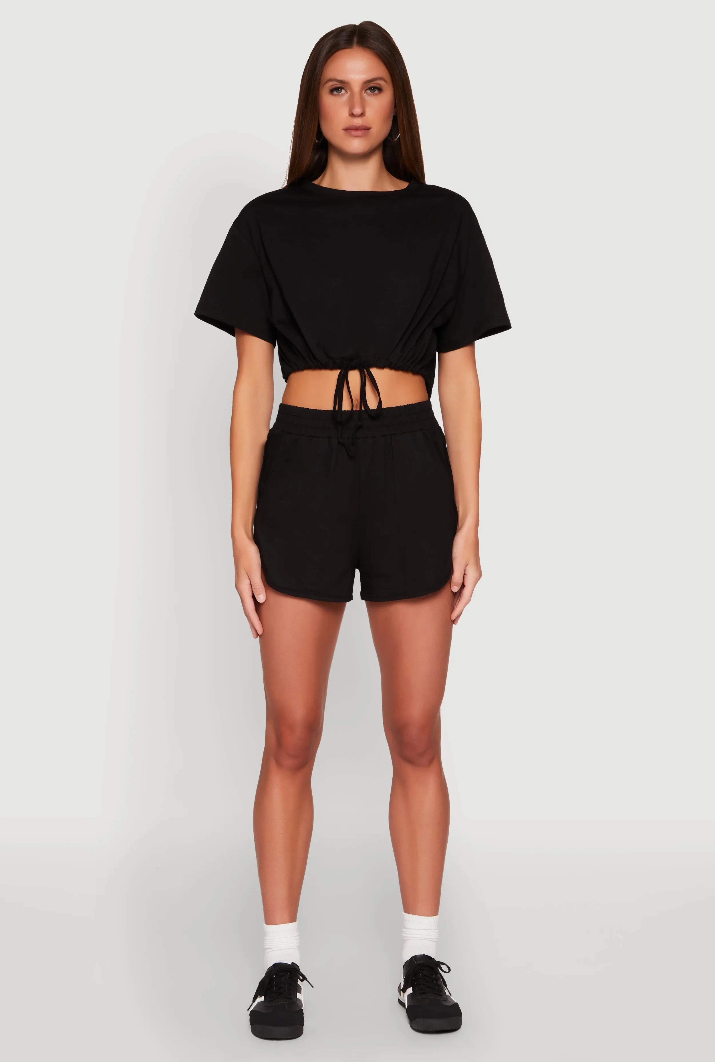 Daisy Short Sleeve Drawstring Hem Crop Top sold by Rainbow product image thumbnail 3