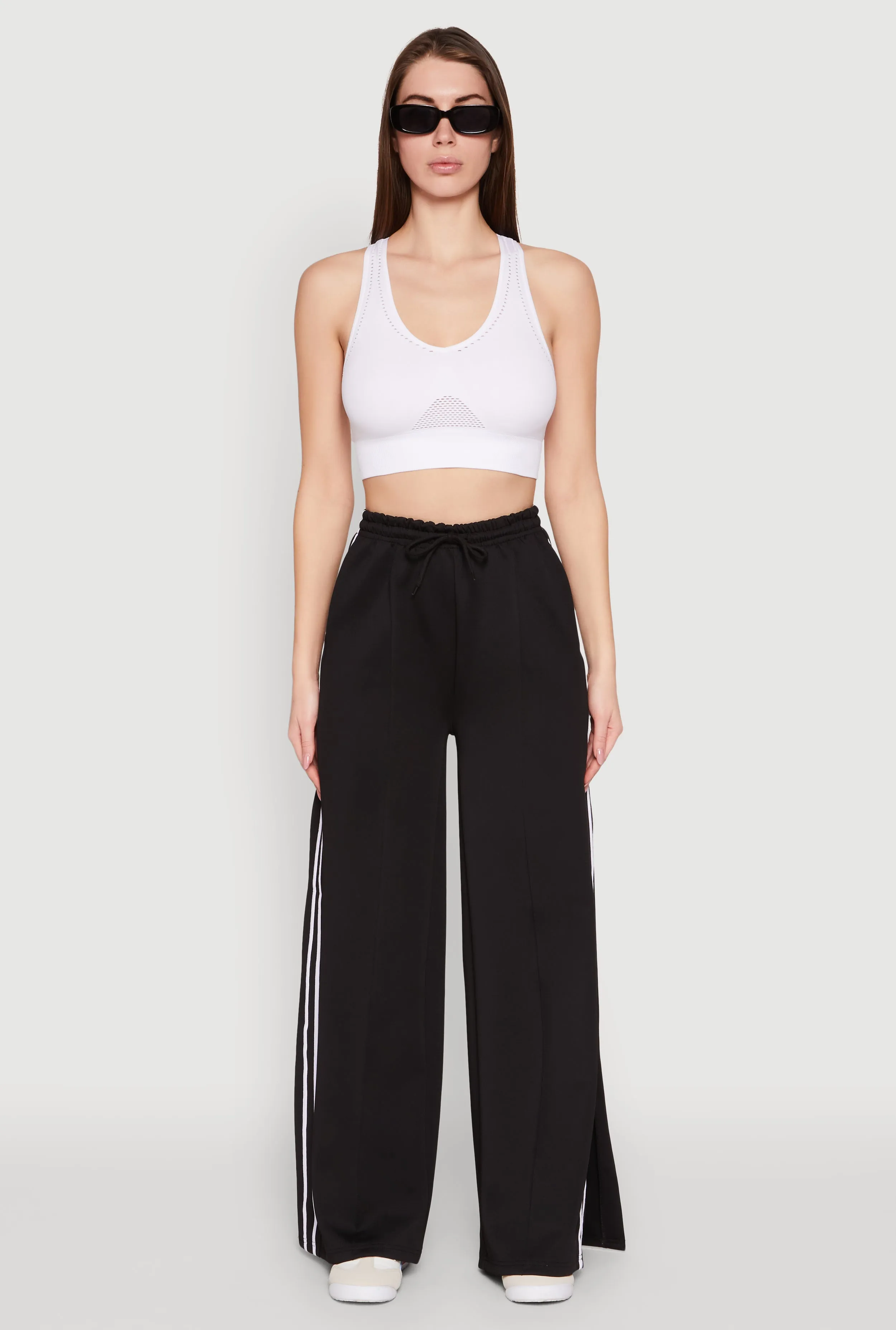 Pintuck Varsity Stripe Side Slit Pants sold by Rainbow product image thumbnail 2