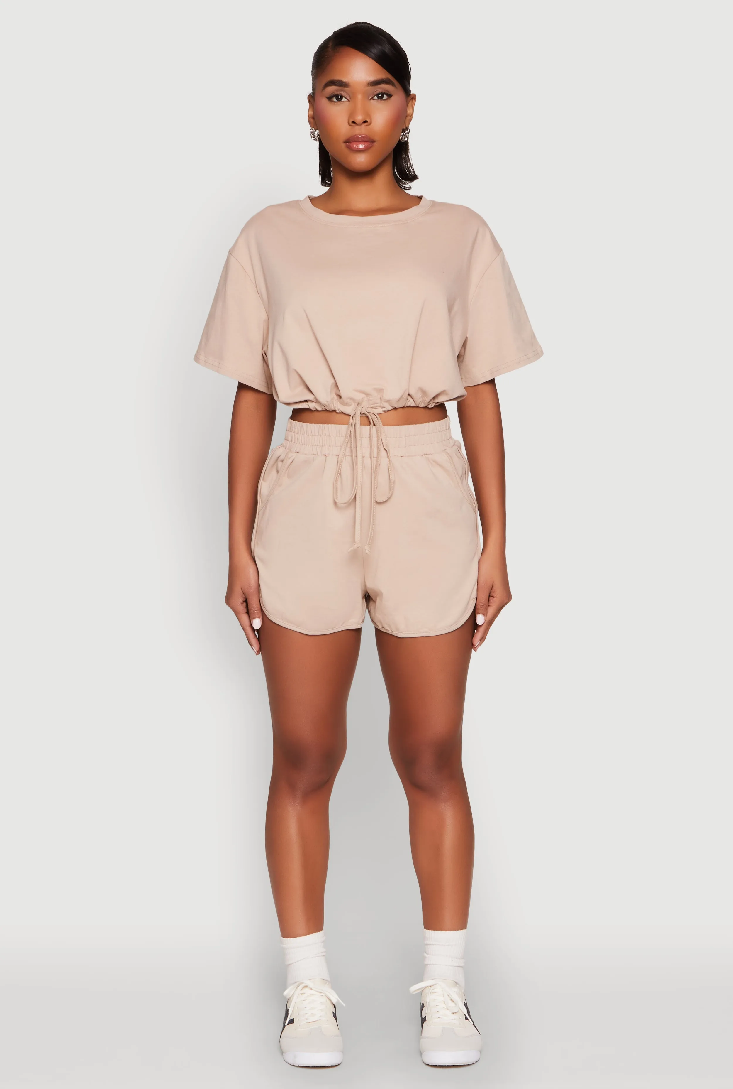 Daisy Short Sleeve Drawstring Hem Crop Top sold by Rainbow product image thumbnail 3