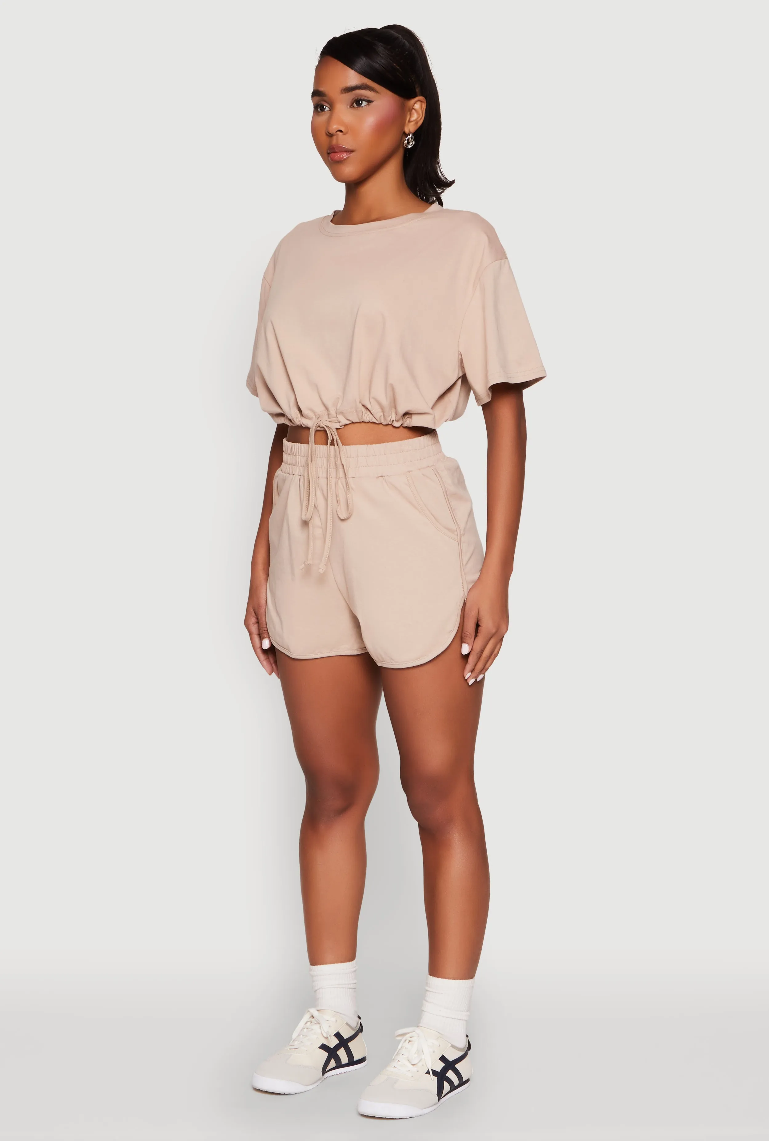 Daisy Short Sleeve Drawstring Hem Crop Top sold by Rainbow product image thumbnail 5