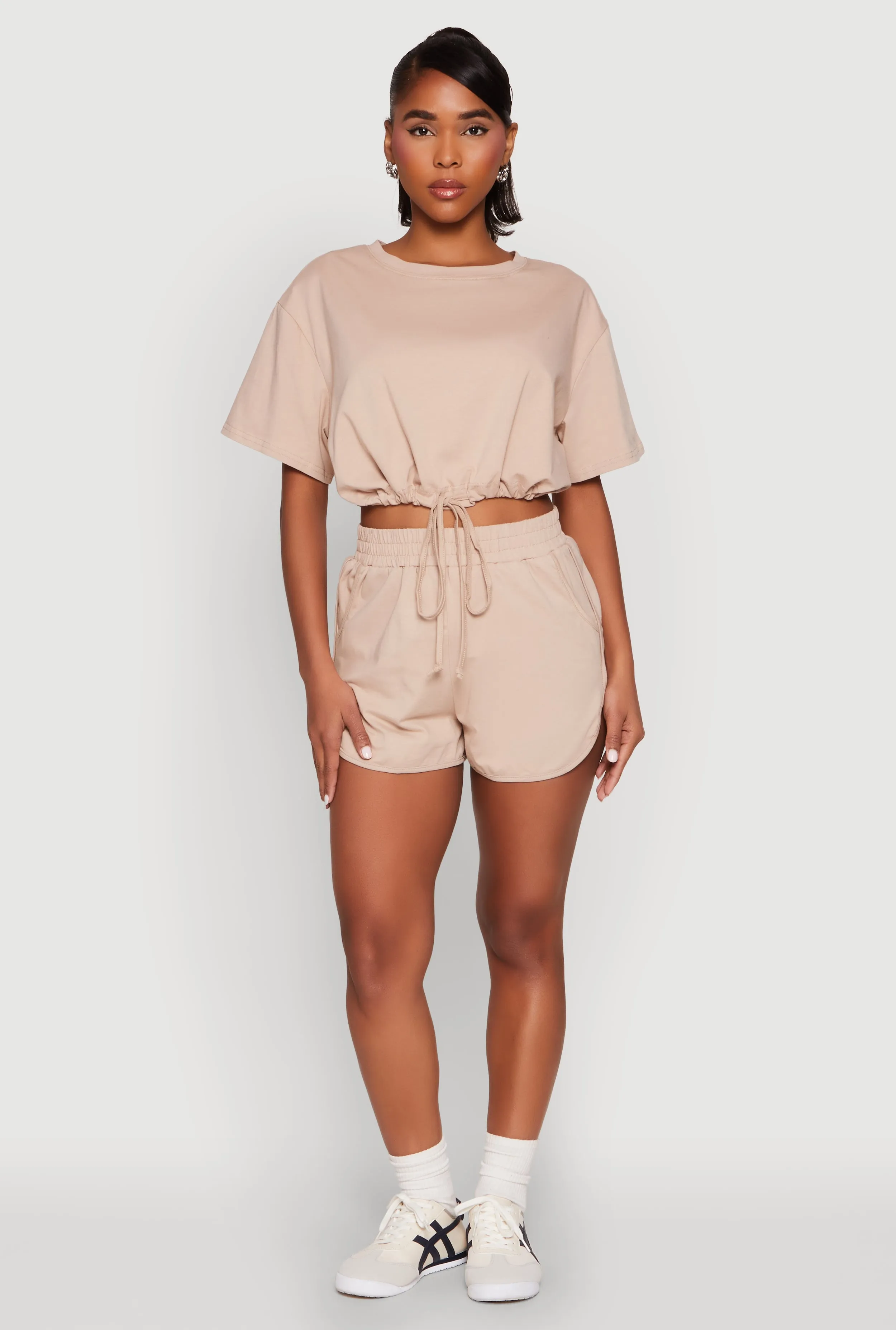 Daisy Short Sleeve Drawstring Hem Crop Top sold by Rainbow product image thumbnail 2