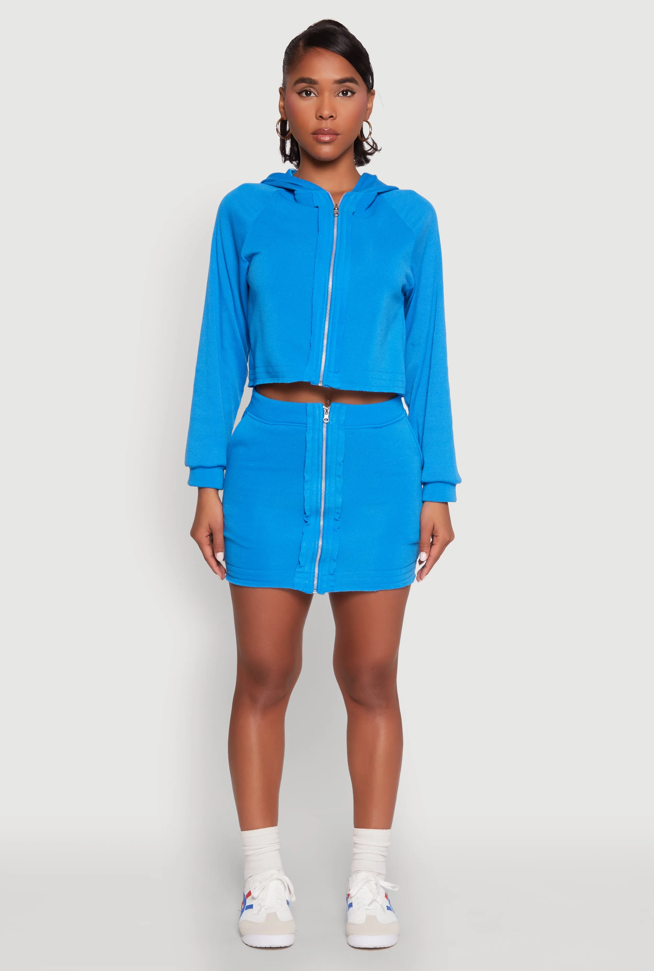 Fleece Lined Rib Knit Zip Front Sweatshirt sold by Rainbow product image thumbnail 3