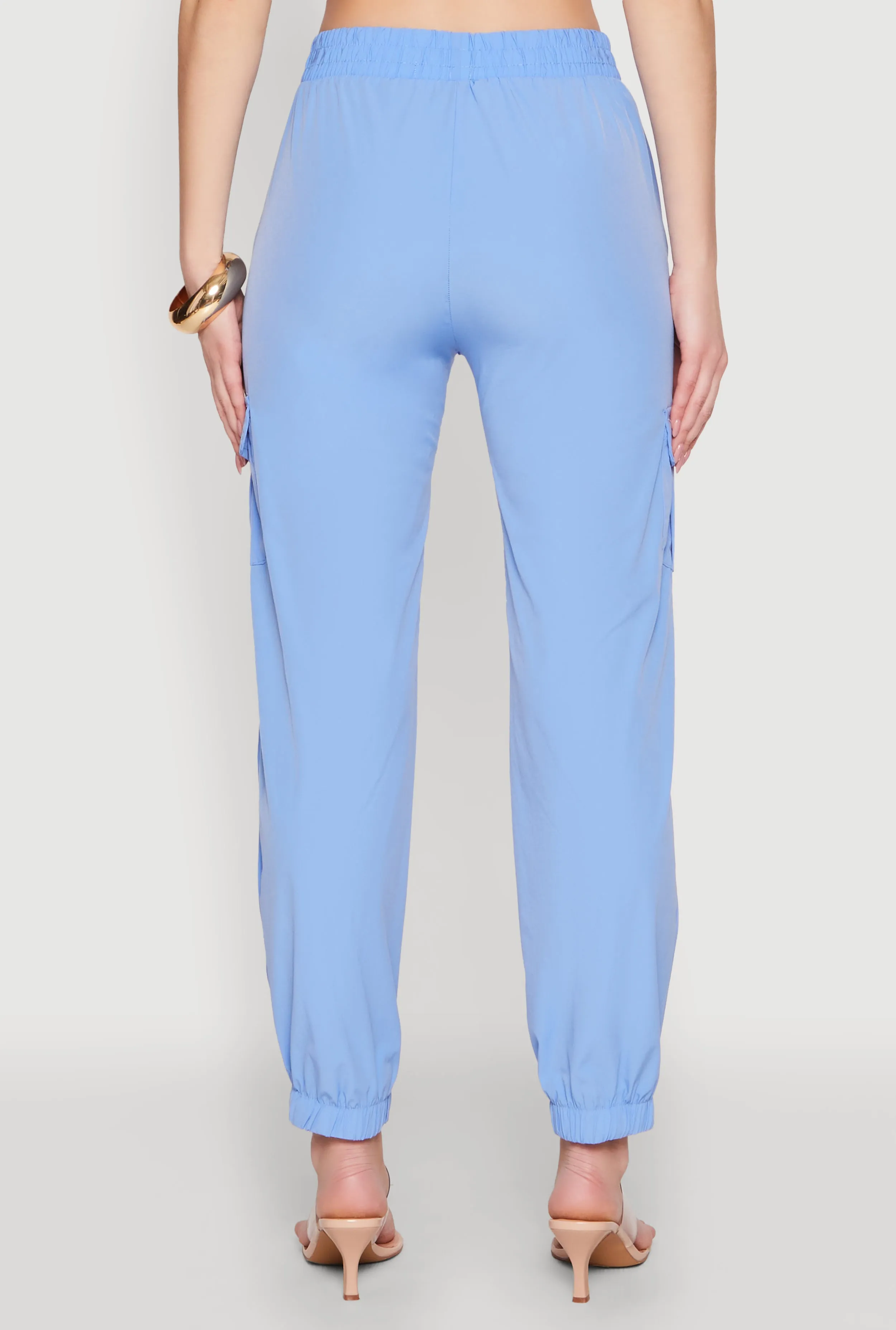 Smocked High Waisted Cargo Joggers sold by Rainbow product image thumbnail 5