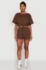 Daisy Short Sleeve Drawstring Hem Crop Top sold by Rainbow