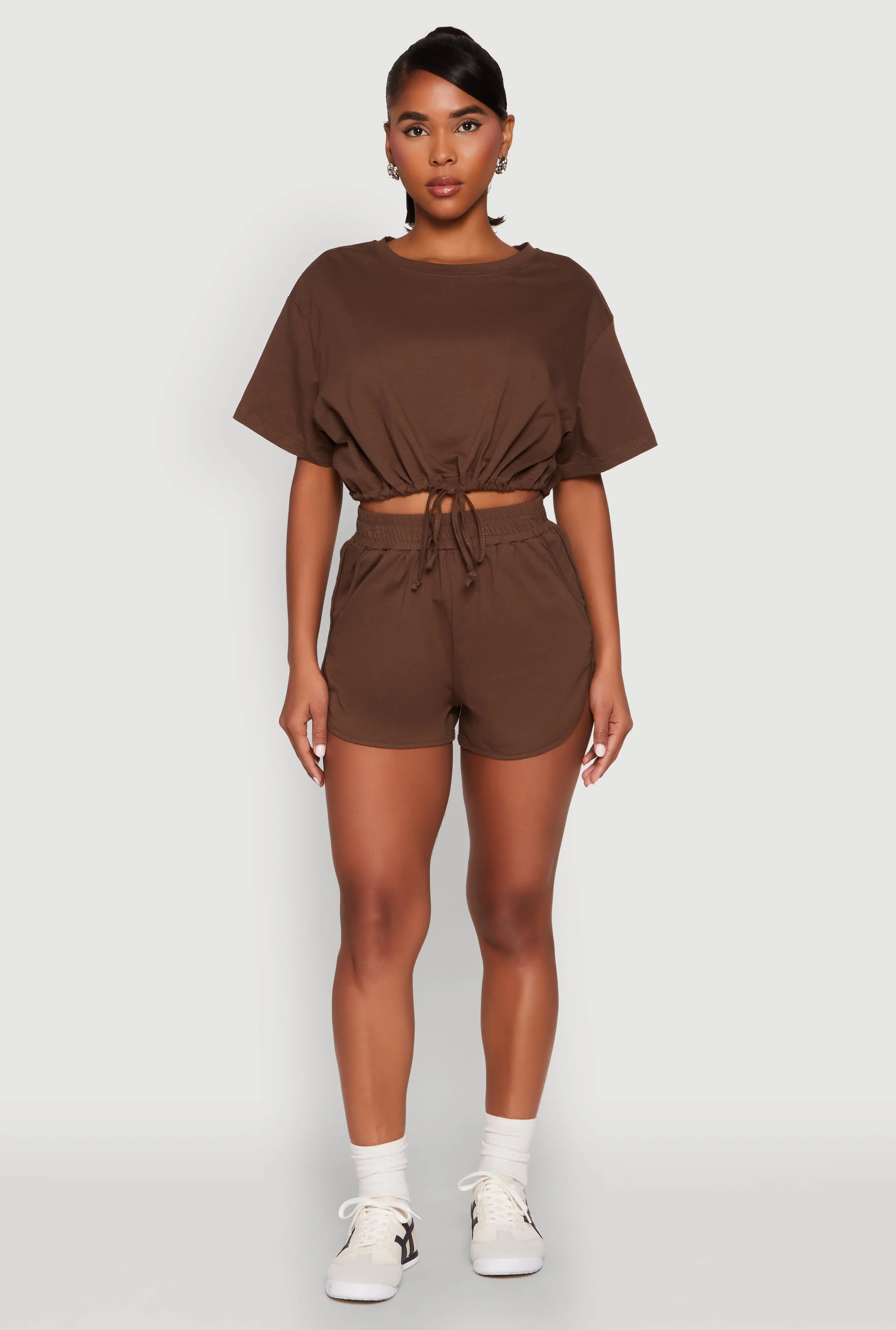 Daisy Short Sleeve Drawstring Hem Crop Top sold by Rainbow product image thumbnail 2