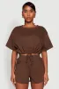 Daisy Short Sleeve Drawstring Hem Crop Top sold by Rainbow