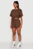 Daisy Short Sleeve Drawstring Hem Crop Top sold by Rainbow