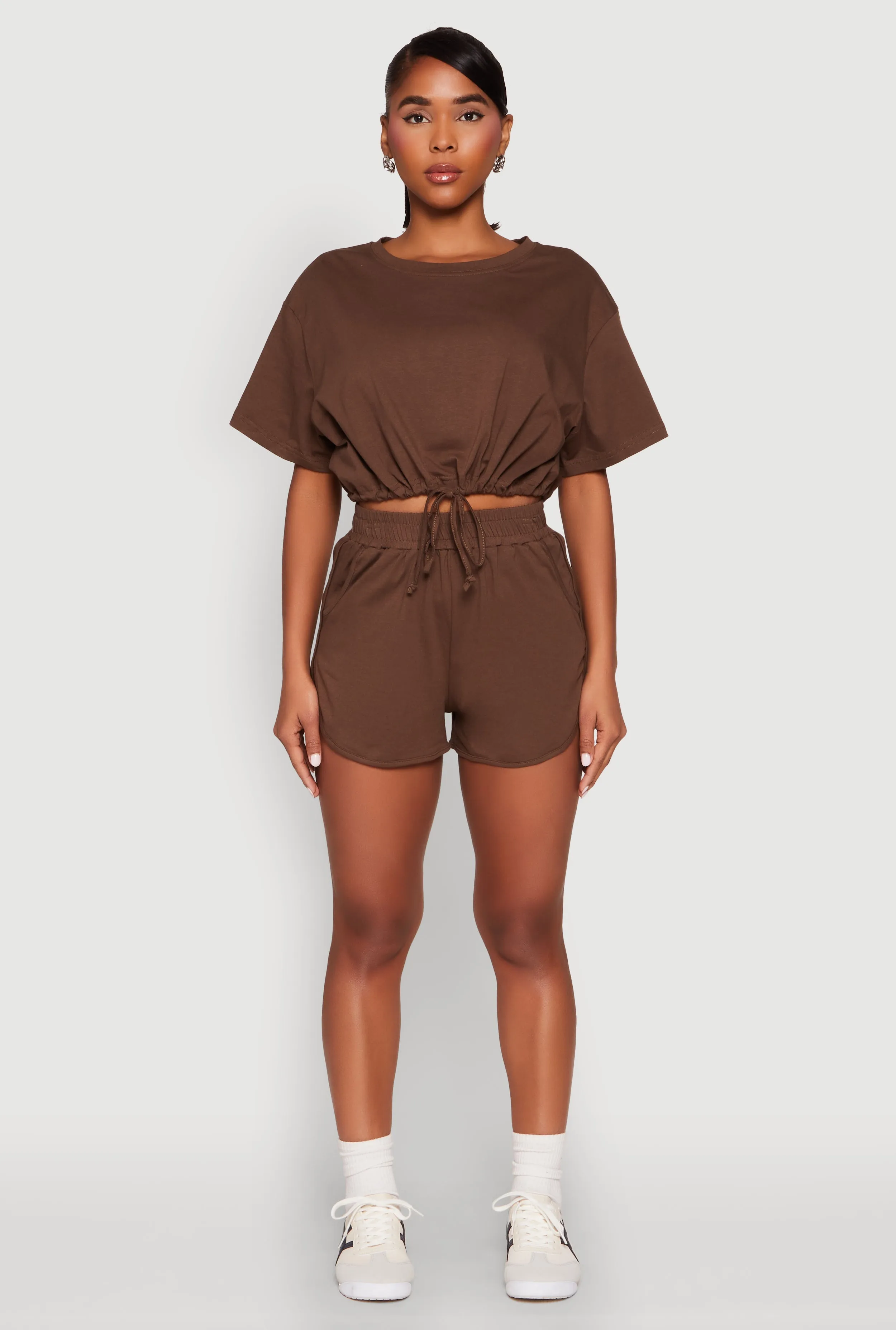 Daisy Short Sleeve Drawstring Hem Crop Top sold by Rainbow product image thumbnail 3