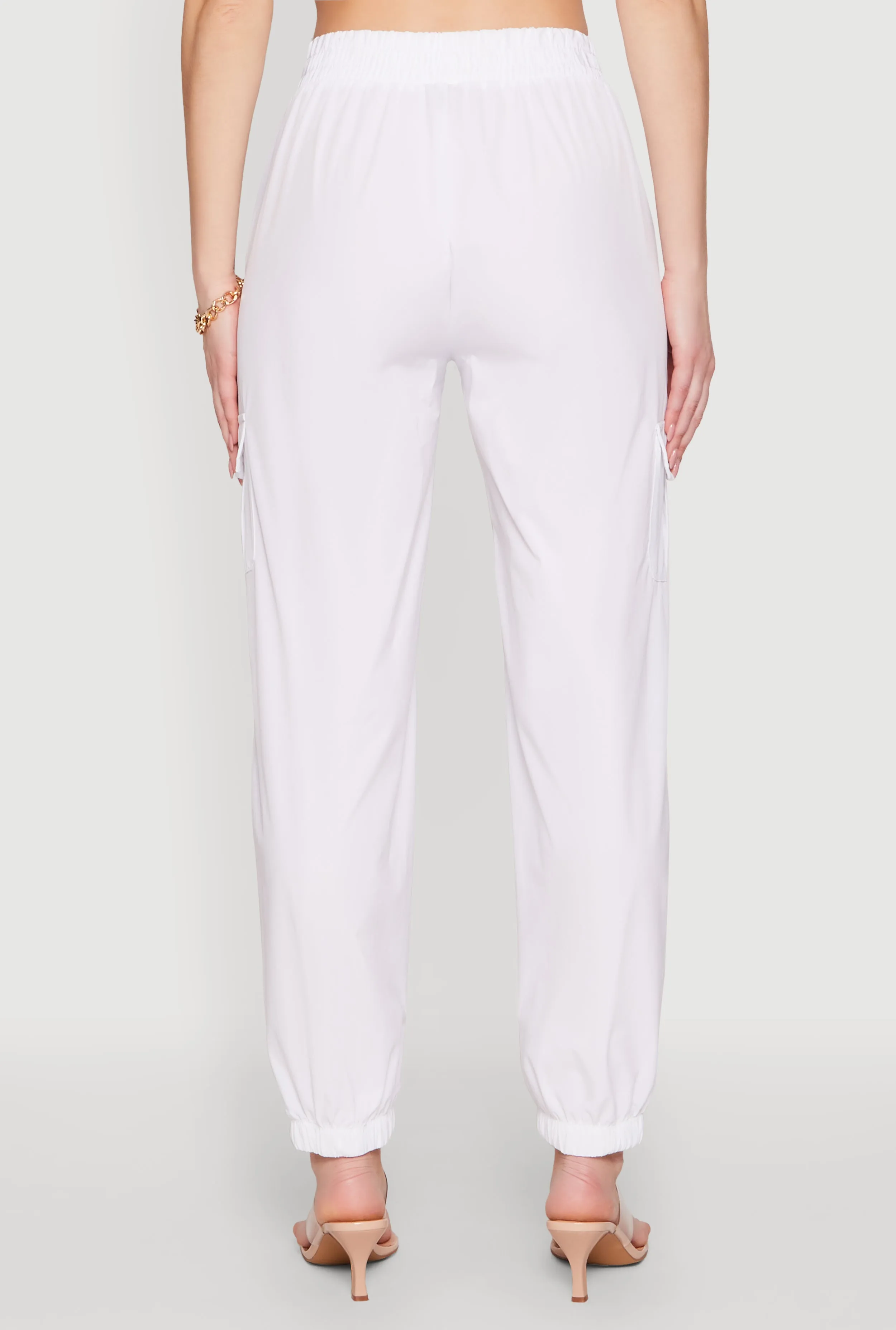 Smocked High Waisted Cargo Joggers sold by Rainbow product image thumbnail 5