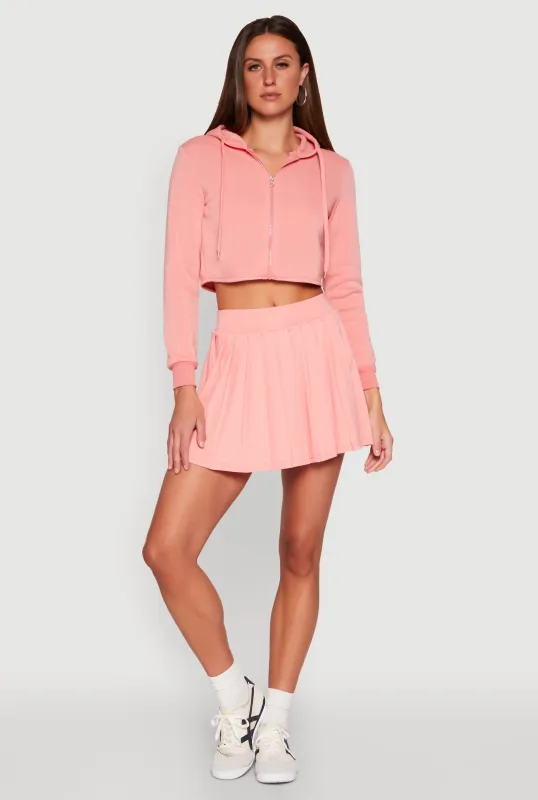 Solid High Waisted Pleated Skort sold by Rainbow