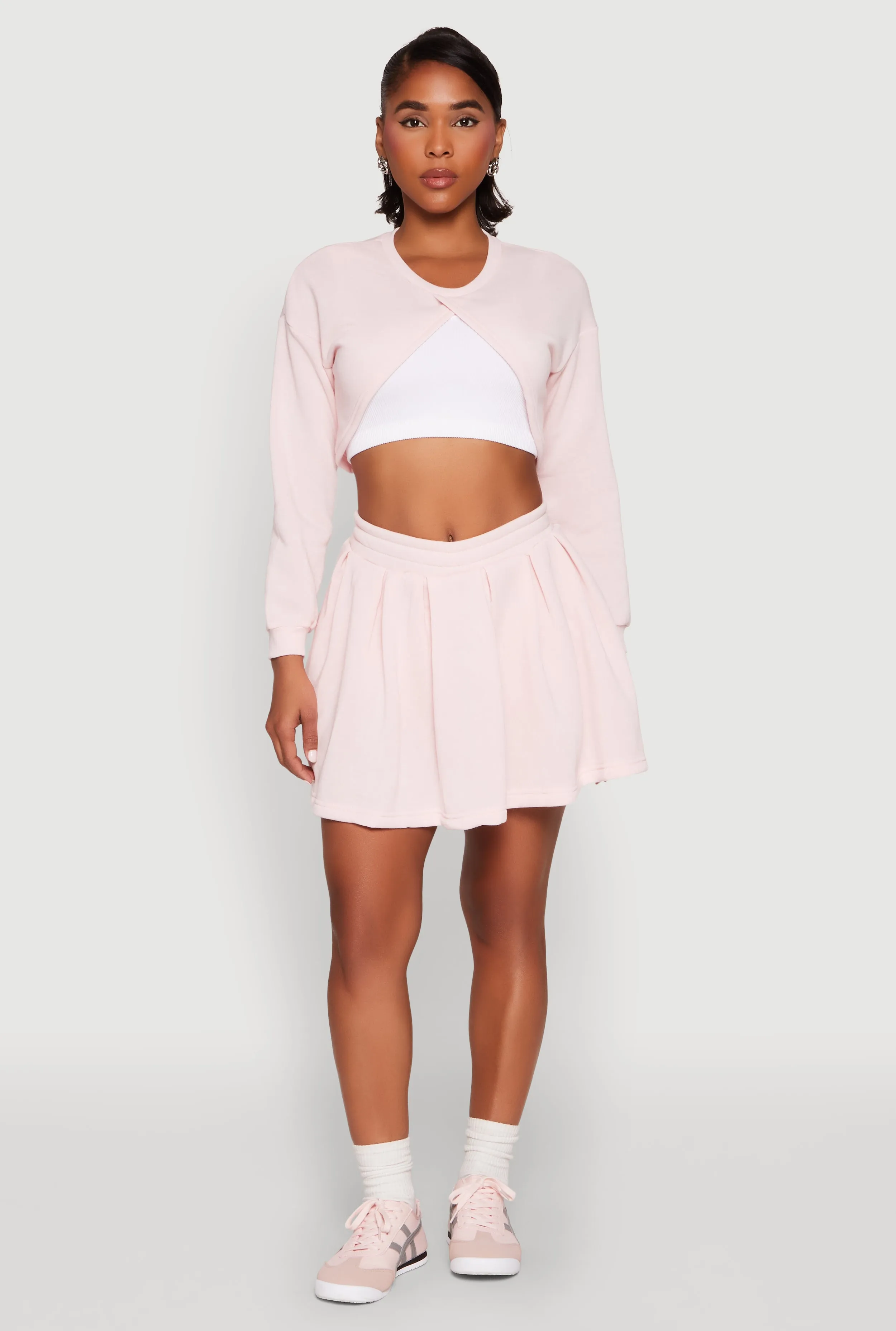 Smocked High Waisted Pleated Skort sold by Rainbow