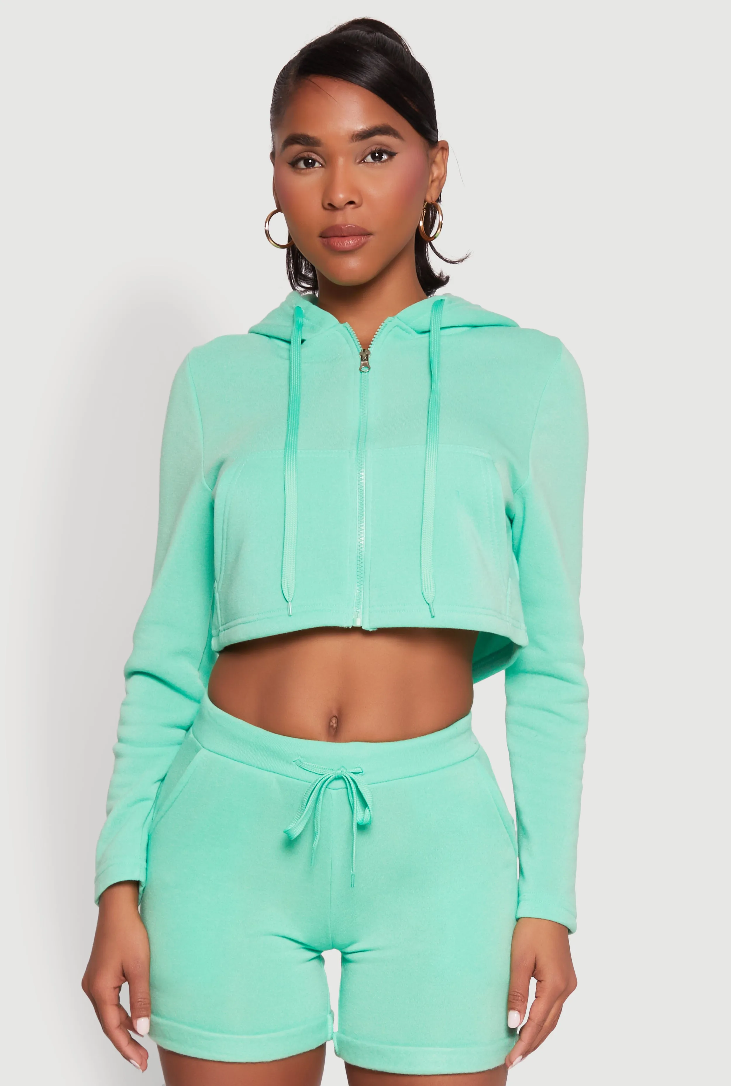 Fleece Lined Zip Front Hooded Sweatshirt sold by Rainbow