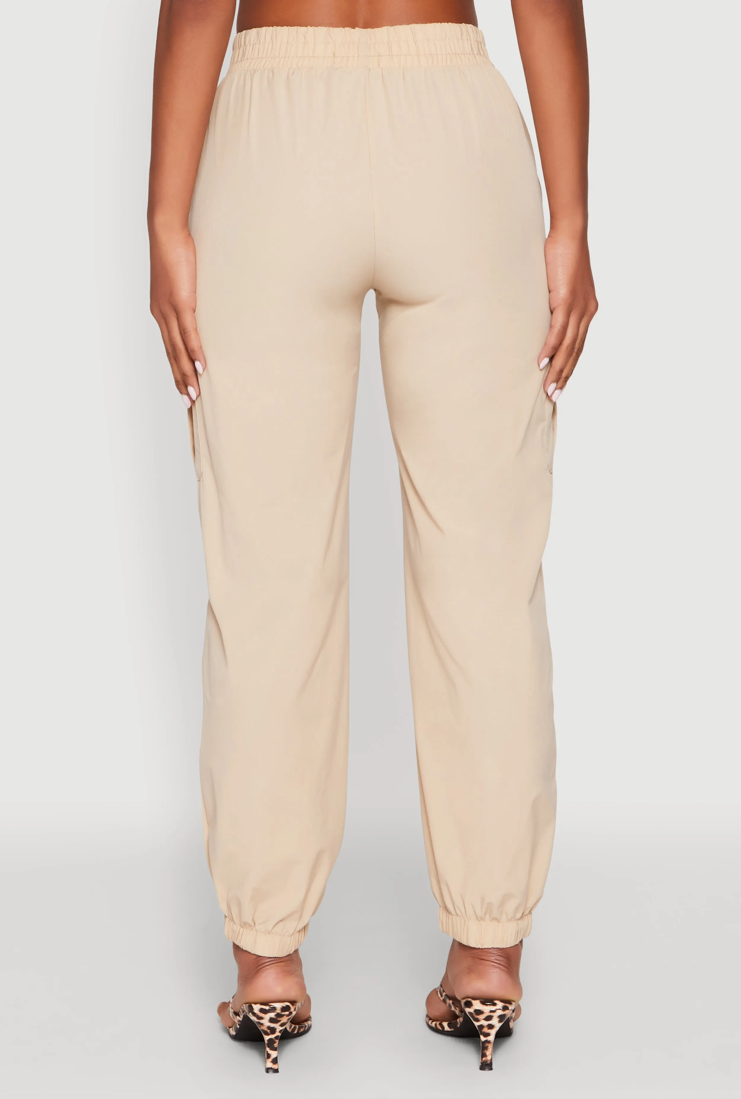 Smocked High Waisted Cargo Joggers sold by Rainbow product image thumbnail 5