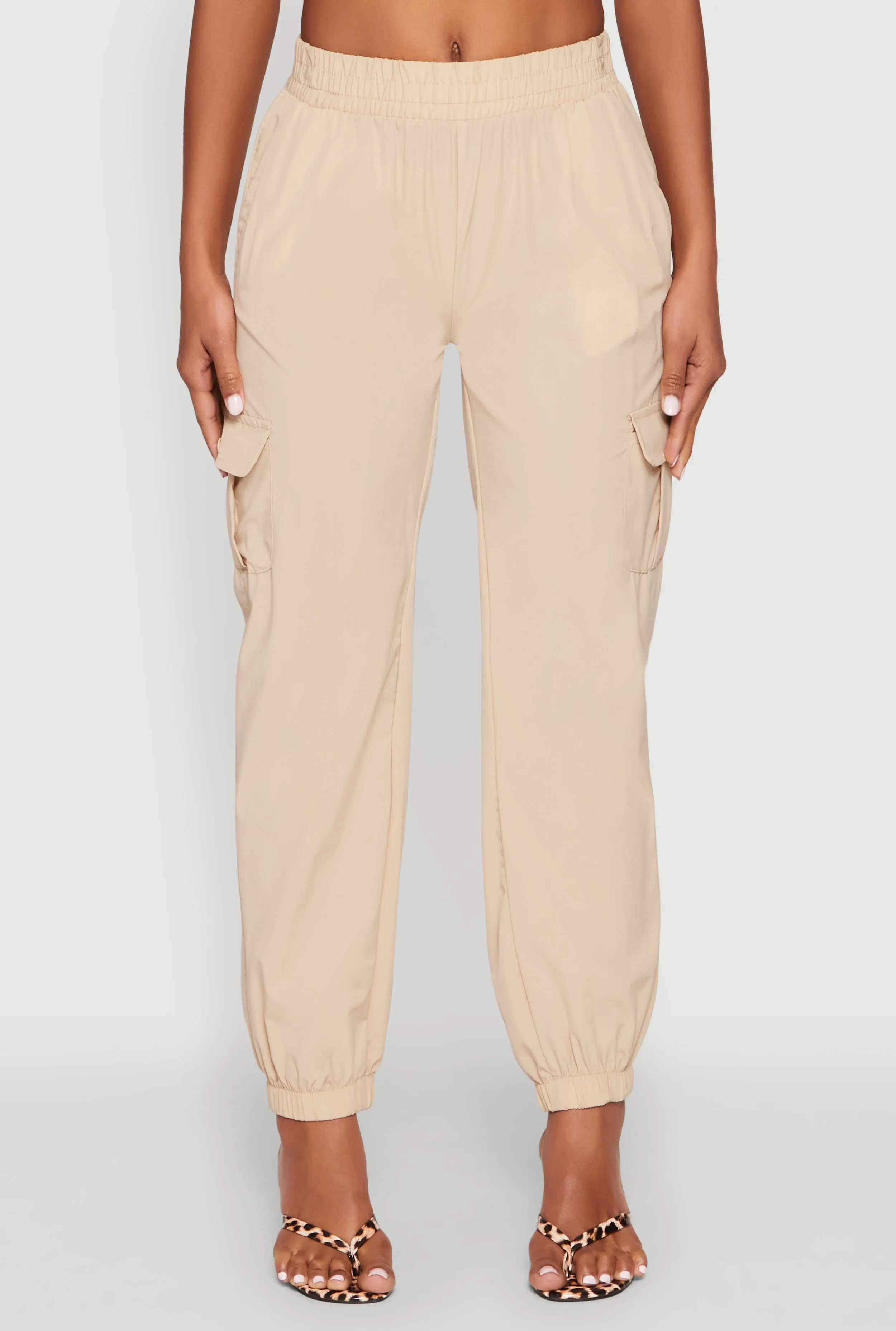 Smocked High Waisted Cargo Joggers sold by Rainbow product image thumbnail 3