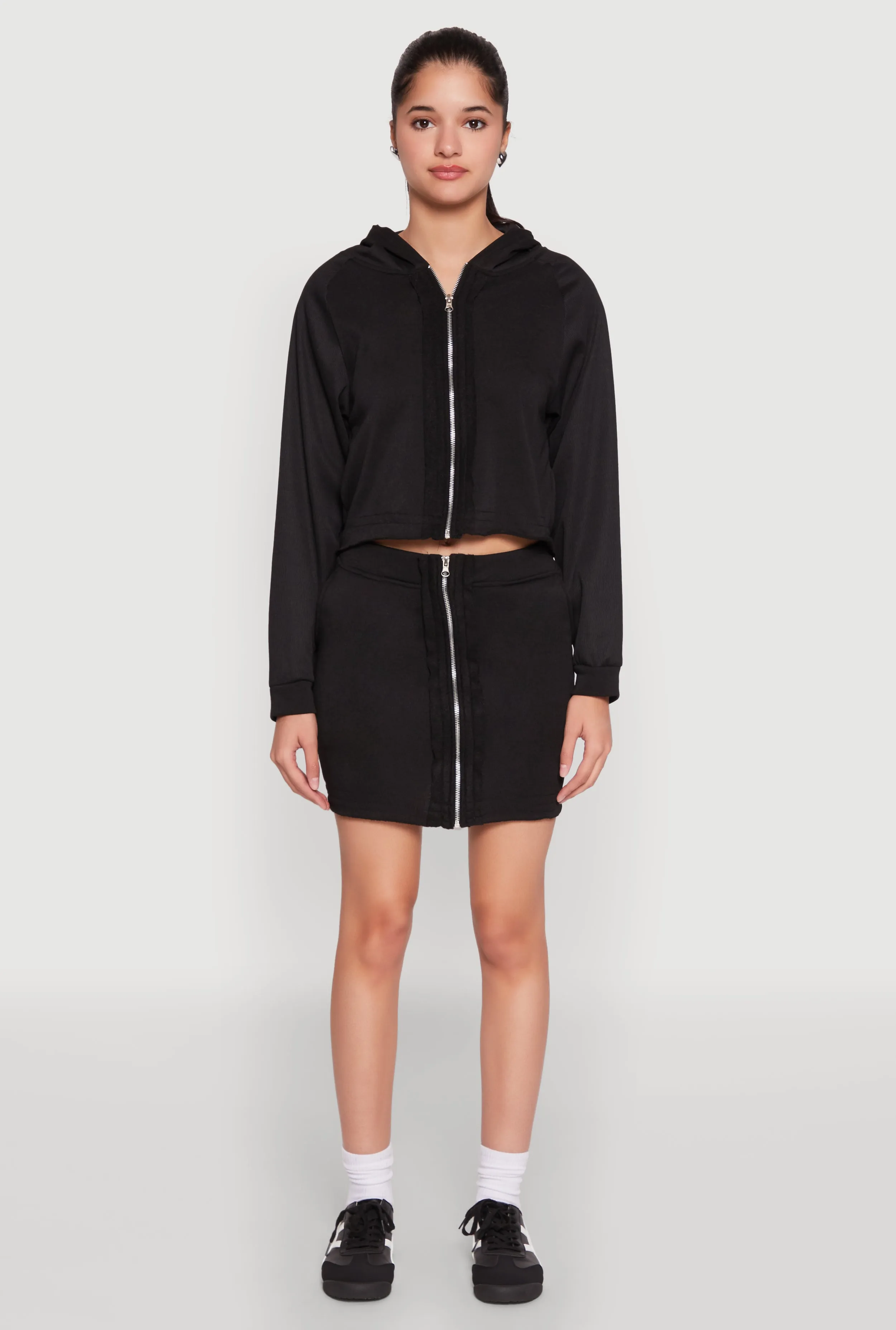 Fleece Lined Rib Knit Zip Front Sweatshirt sold by Rainbow product image thumbnail 2