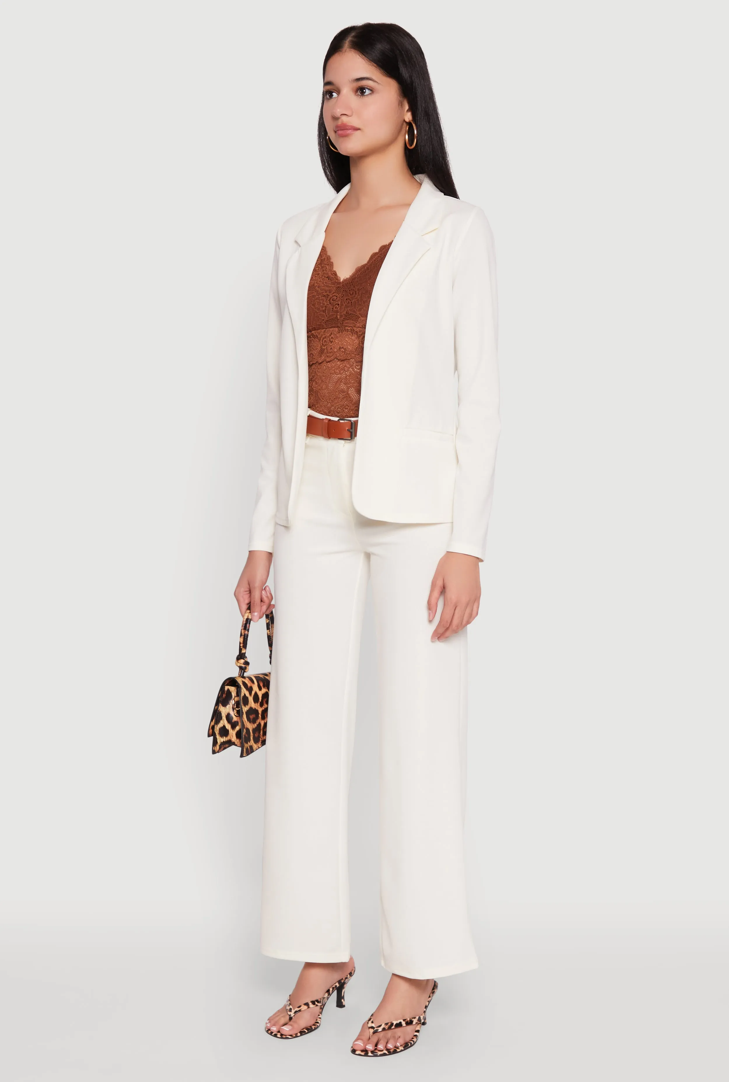 Long Sleeve Crepe Knit Open Front Blazer sold by Rainbow product image thumbnail 5