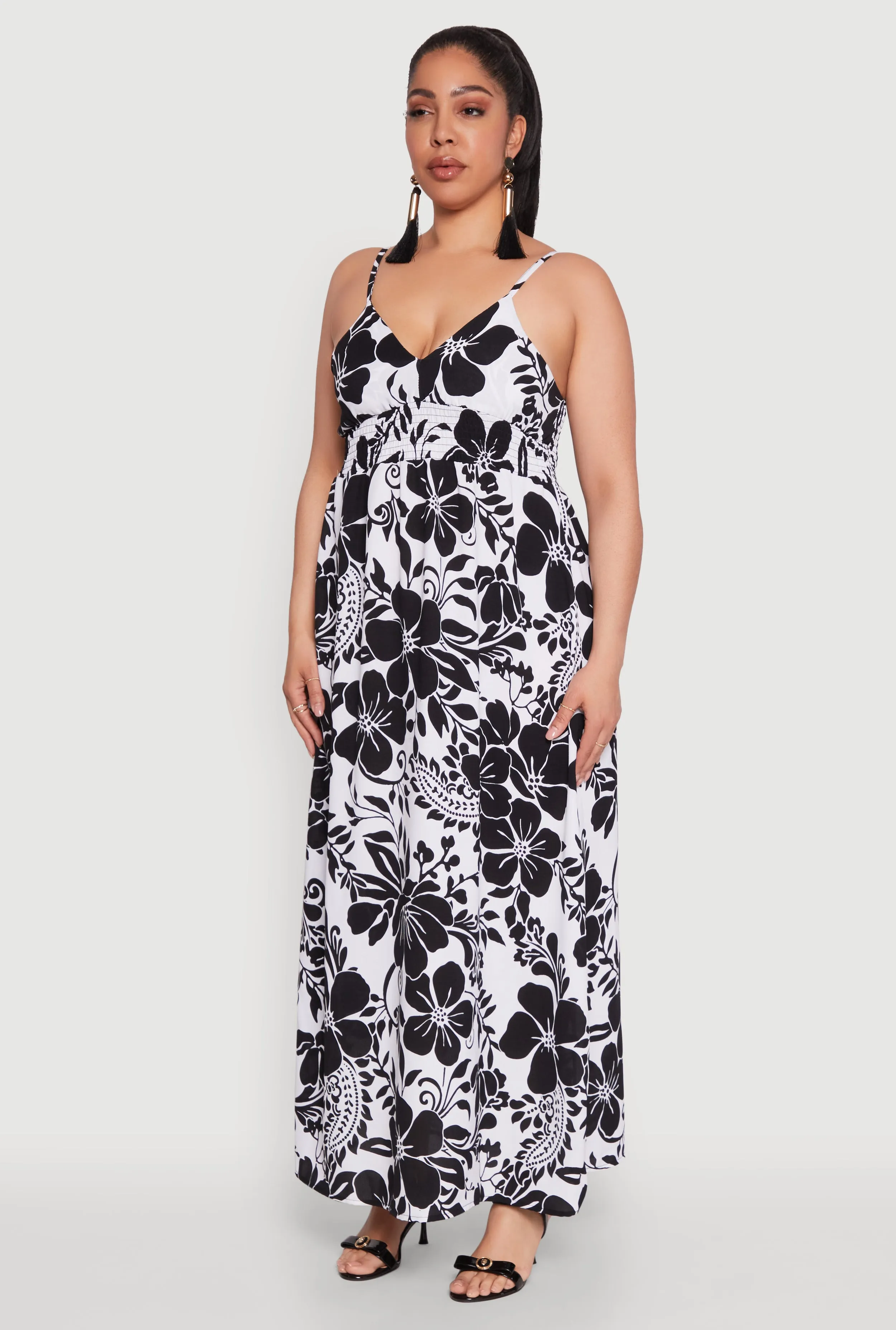 Plus Size Airy Floral Print Empire Waist Dress sold by Rainbow product image thumbnail 3