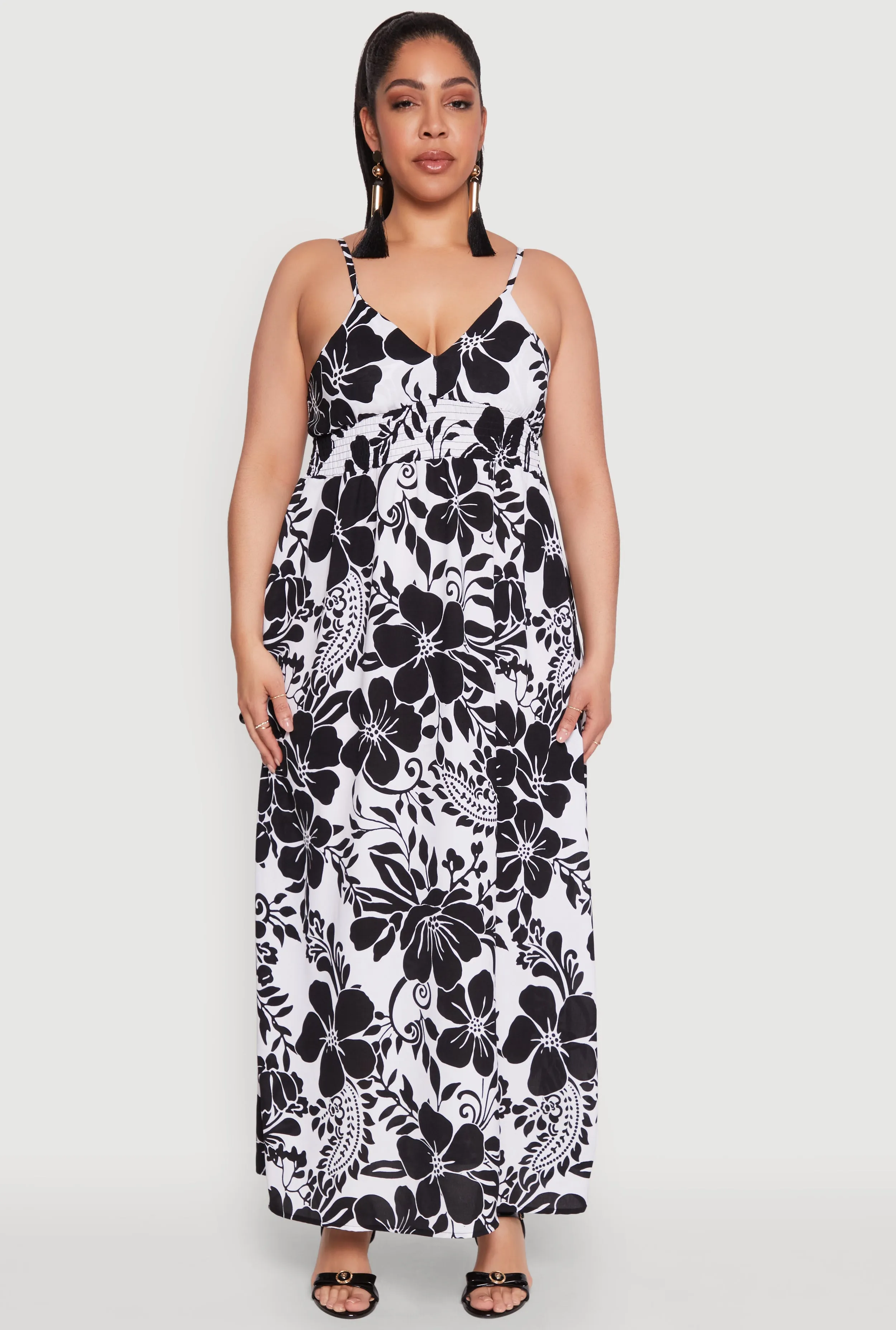 Plus Size Airy Floral Print Empire Waist Dress sold by Rainbow product image thumbnail 2