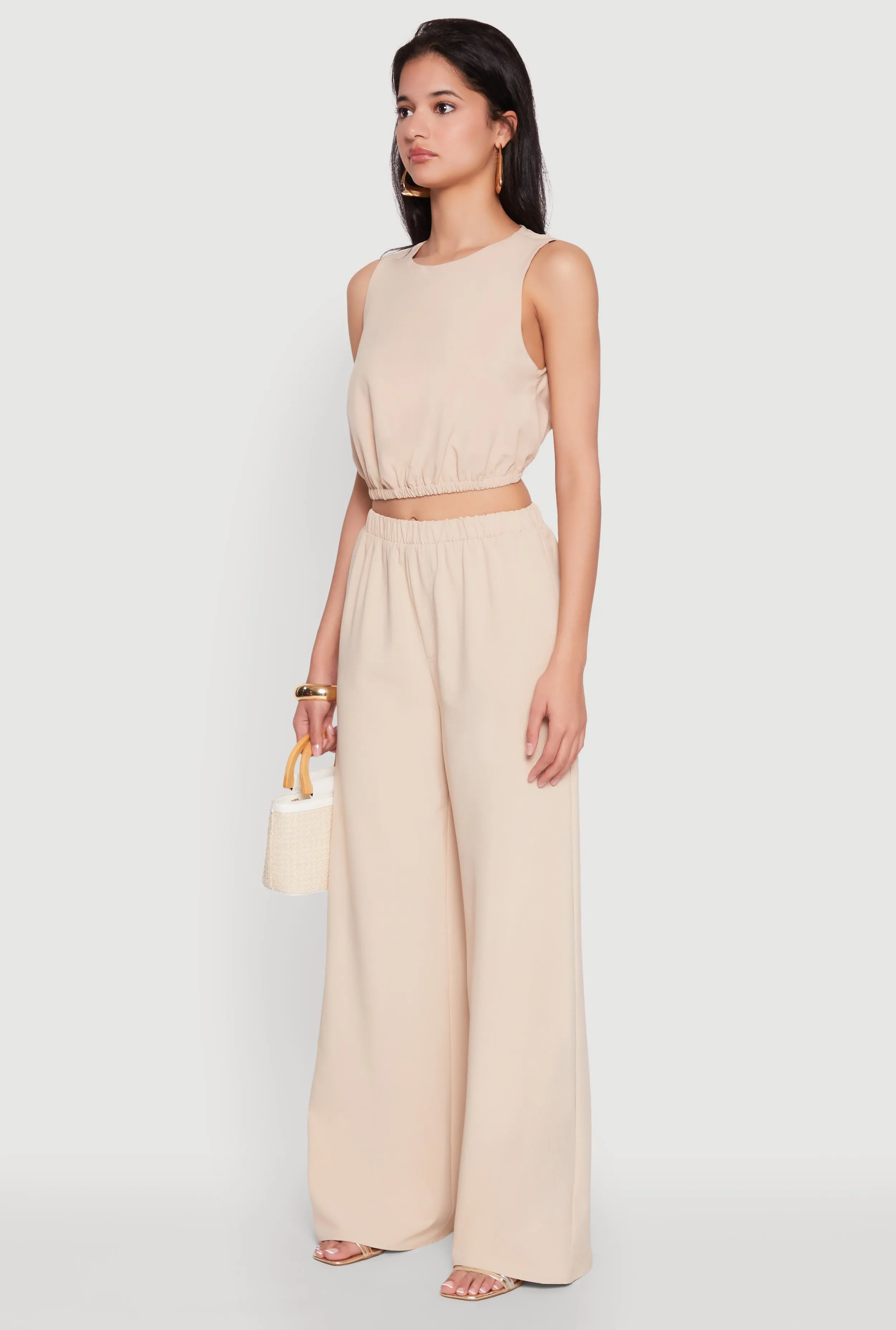 Elastic Waist Cropped Tank Top sold by Rainbow product image thumbnail 5