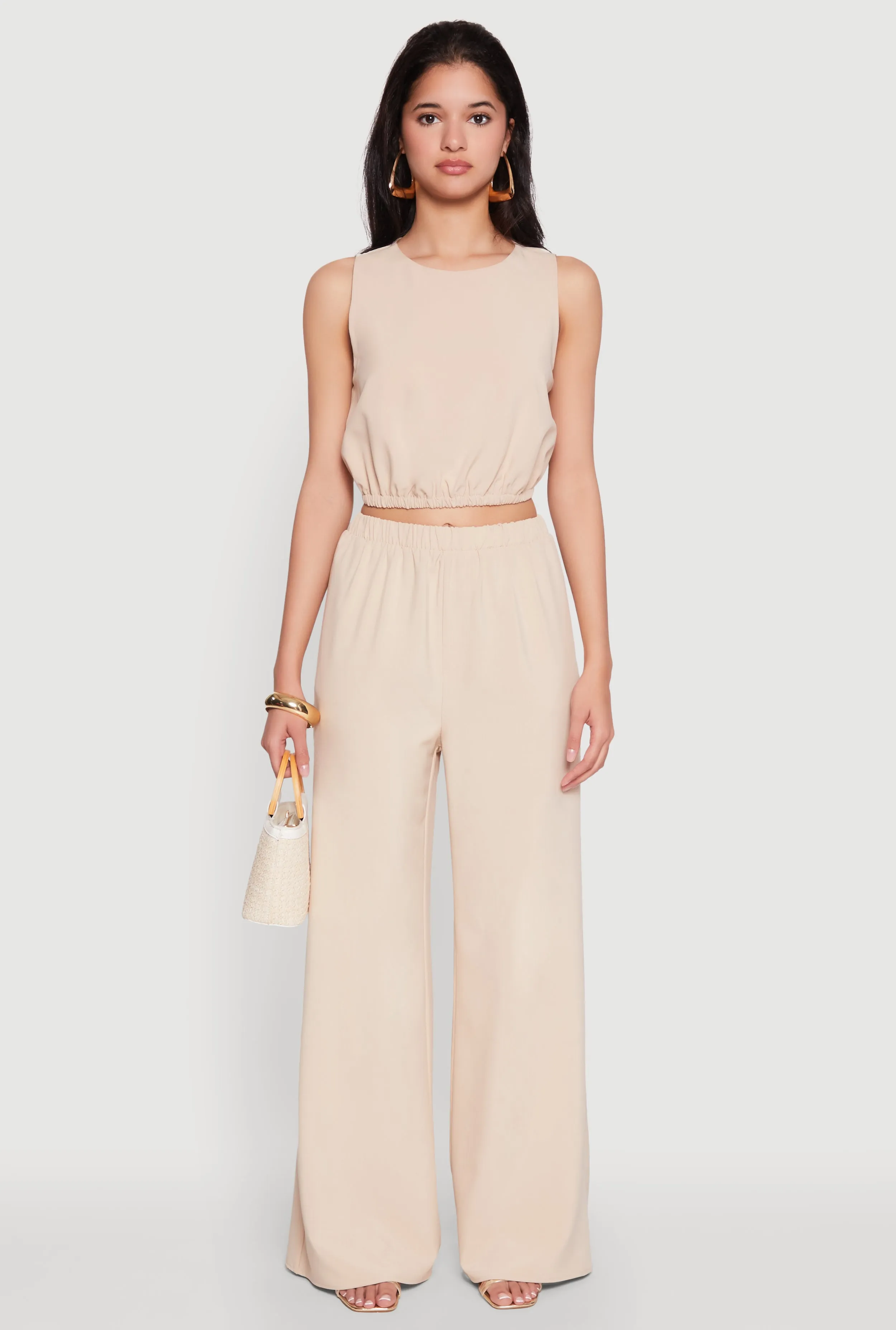 Elastic Waist Cropped Tank Top sold by Rainbow product image thumbnail 2