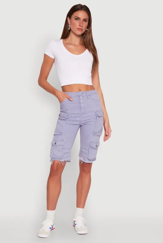 Daisy Mineral Wash Cargo Bermuda Shorts sold by Rainbow