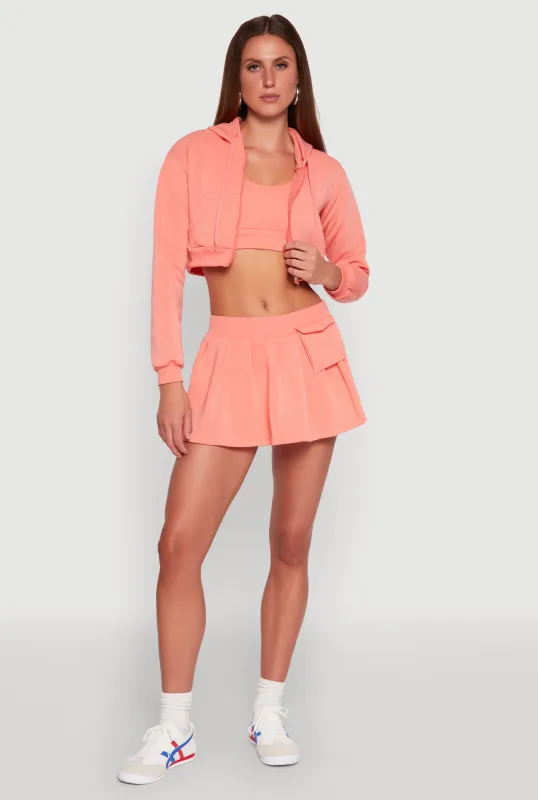 Fleece Lined Pleated Cargo Skort sold by Rainbow