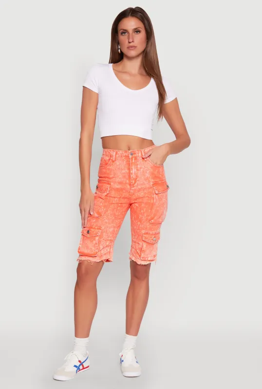 Daisy Mineral Wash Cargo Bermuda Shorts sold by Rainbow