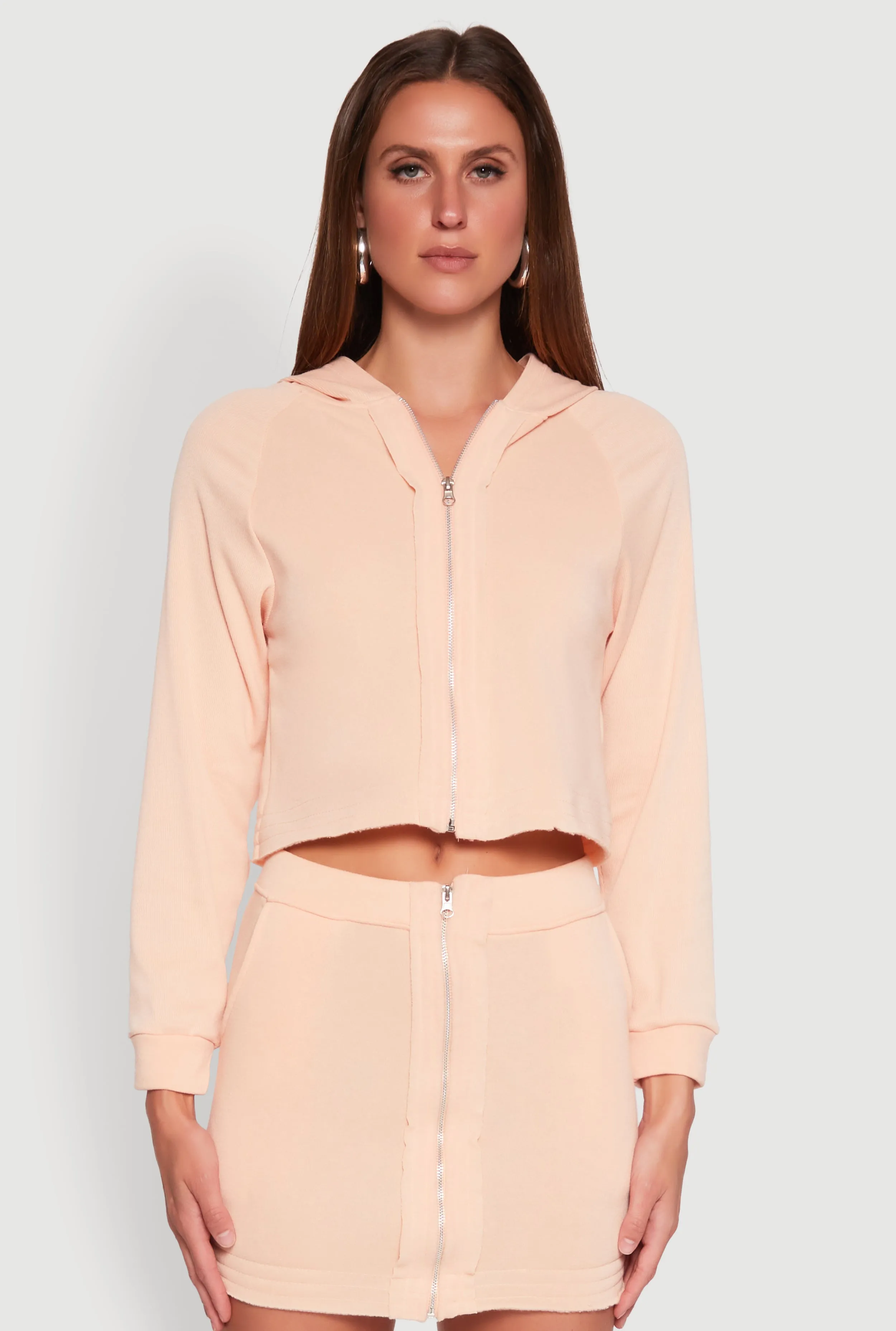 Fleece Lined Rib Knit Zip Front Sweatshirt sold by Rainbow