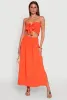 Smocked High Waist Side Slit Skirt sold by Rainbow