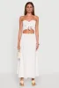 Smocked High Waist Side Slit Skirt sold by Rainbow