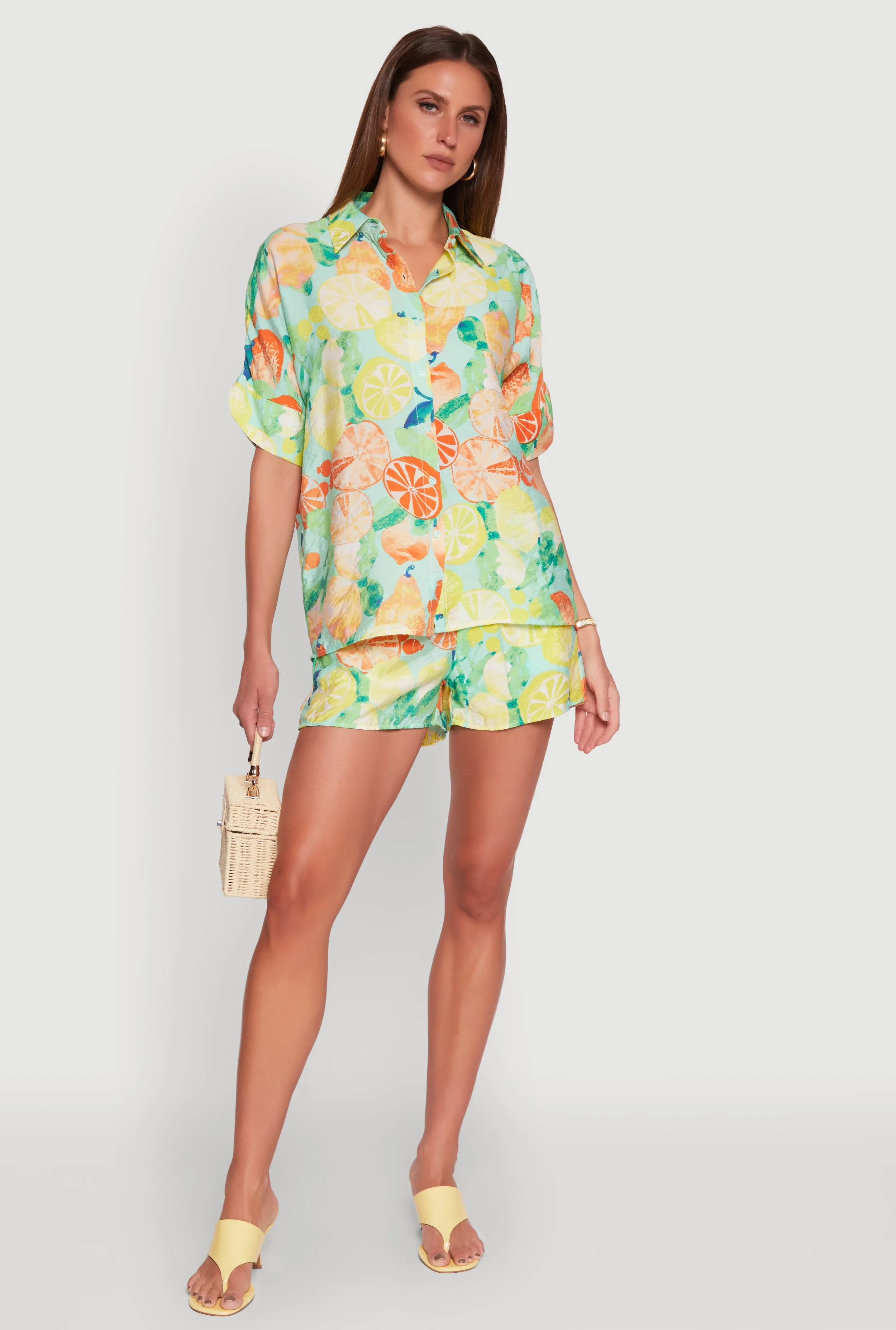 Airy Fruit Print Button Front Shirt sold by Rainbow product image thumbnail 2