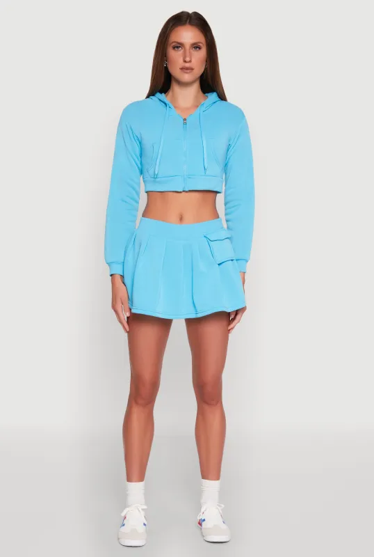 Fleece Lined Pleated Cargo Skort sold by Rainbow