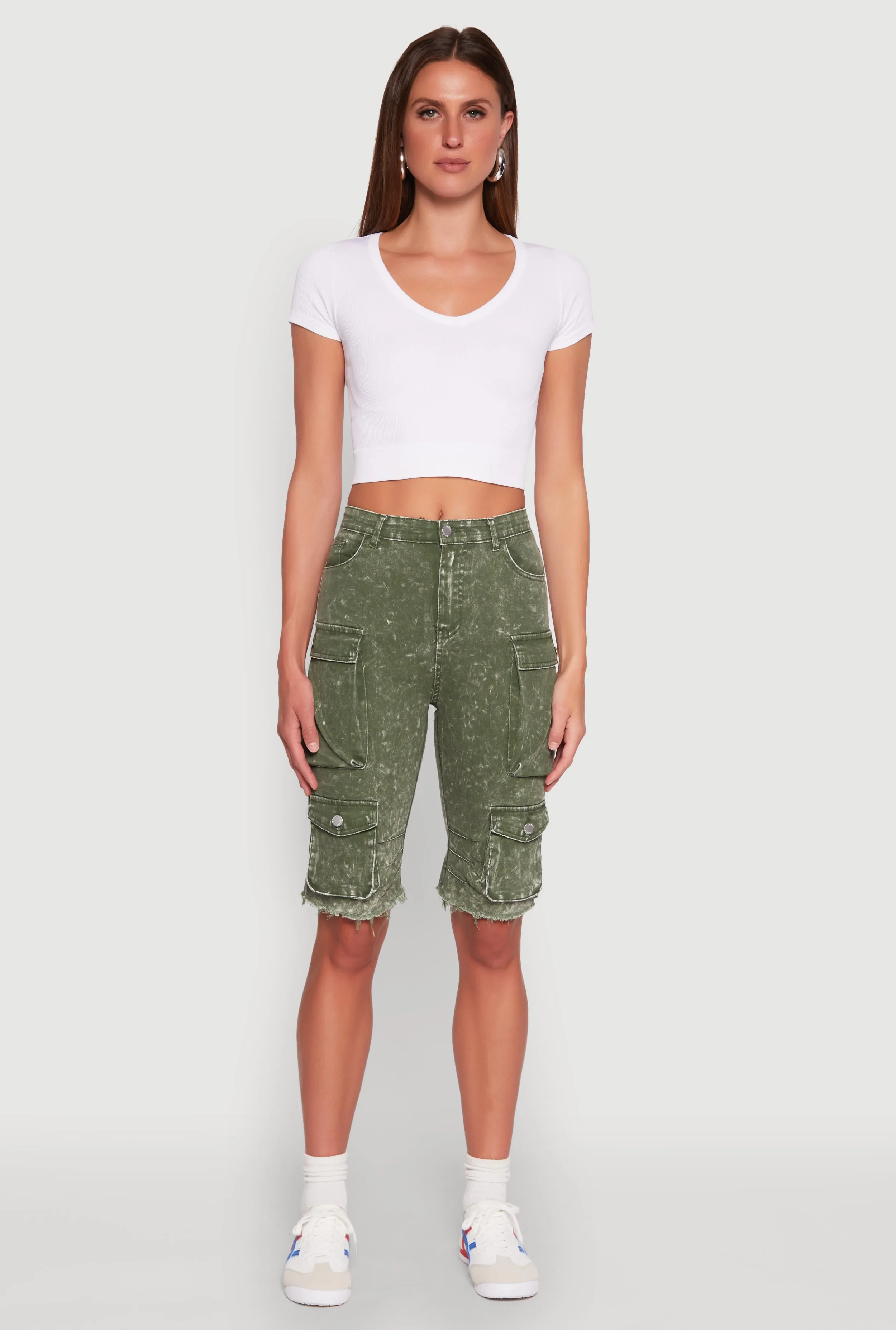 Daisy Mineral Wash Cargo Bermuda Shorts sold by Rainbow product image thumbnail 2