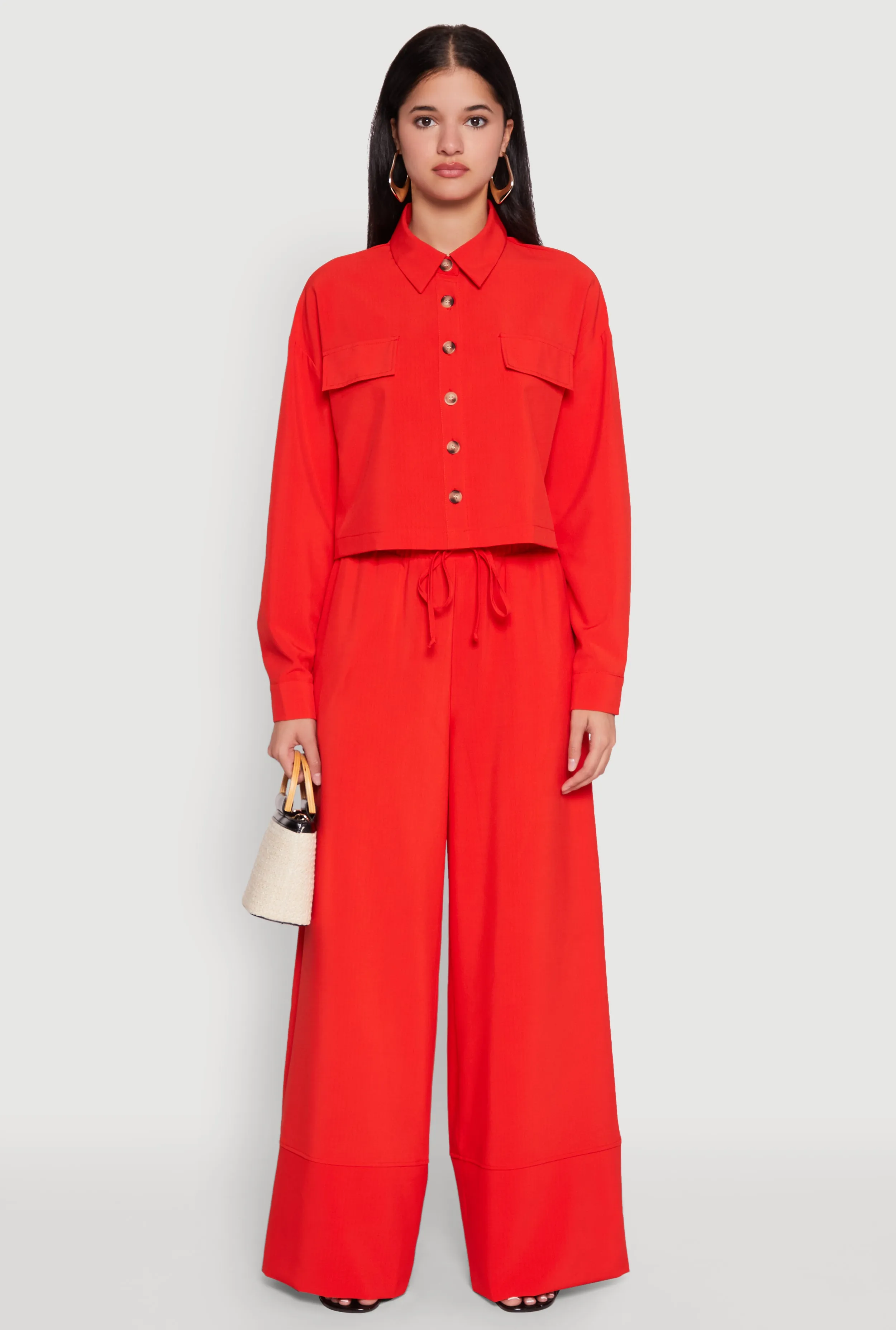 Flap Pocket Cropped Shirt sold by Rainbow product image thumbnail 2