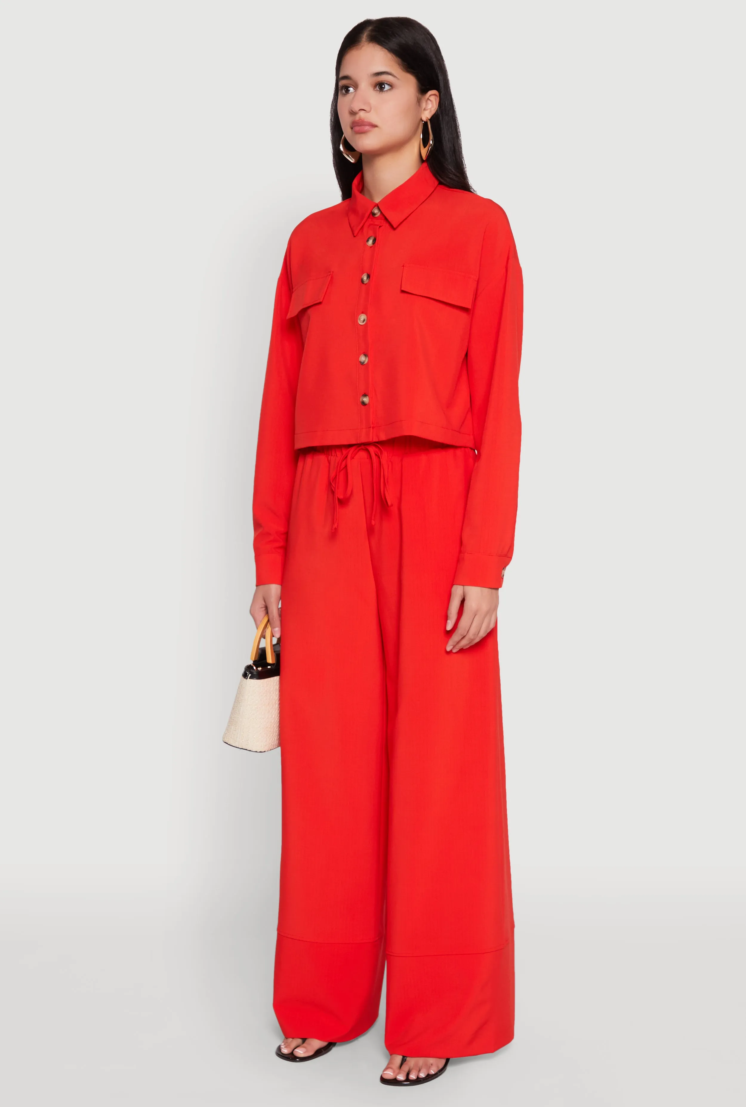 Flap Pocket Cropped Shirt sold by Rainbow product image thumbnail 5