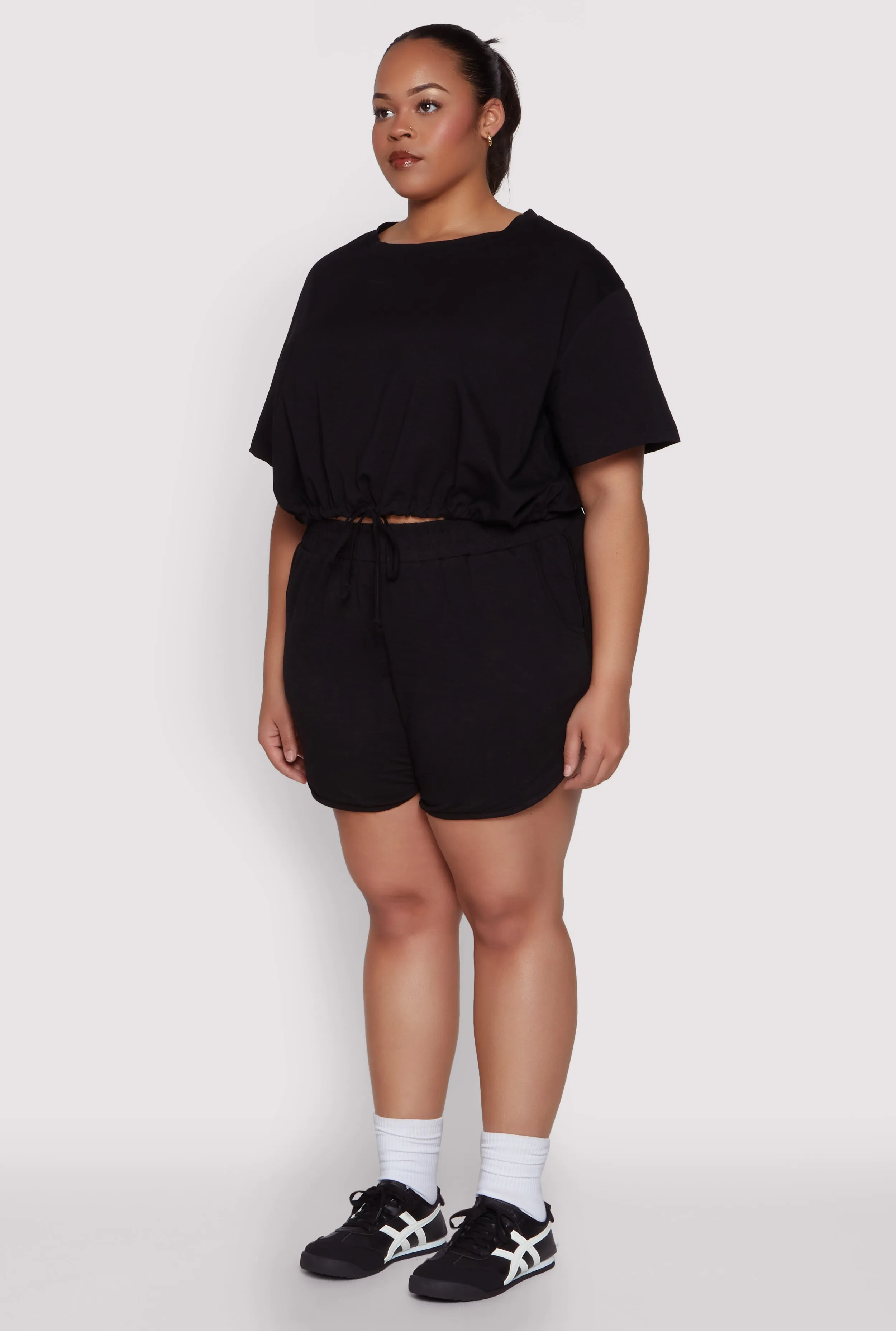 Plus Size Daisy Drawstring Hem Crop Top sold by Rainbow product image thumbnail 5