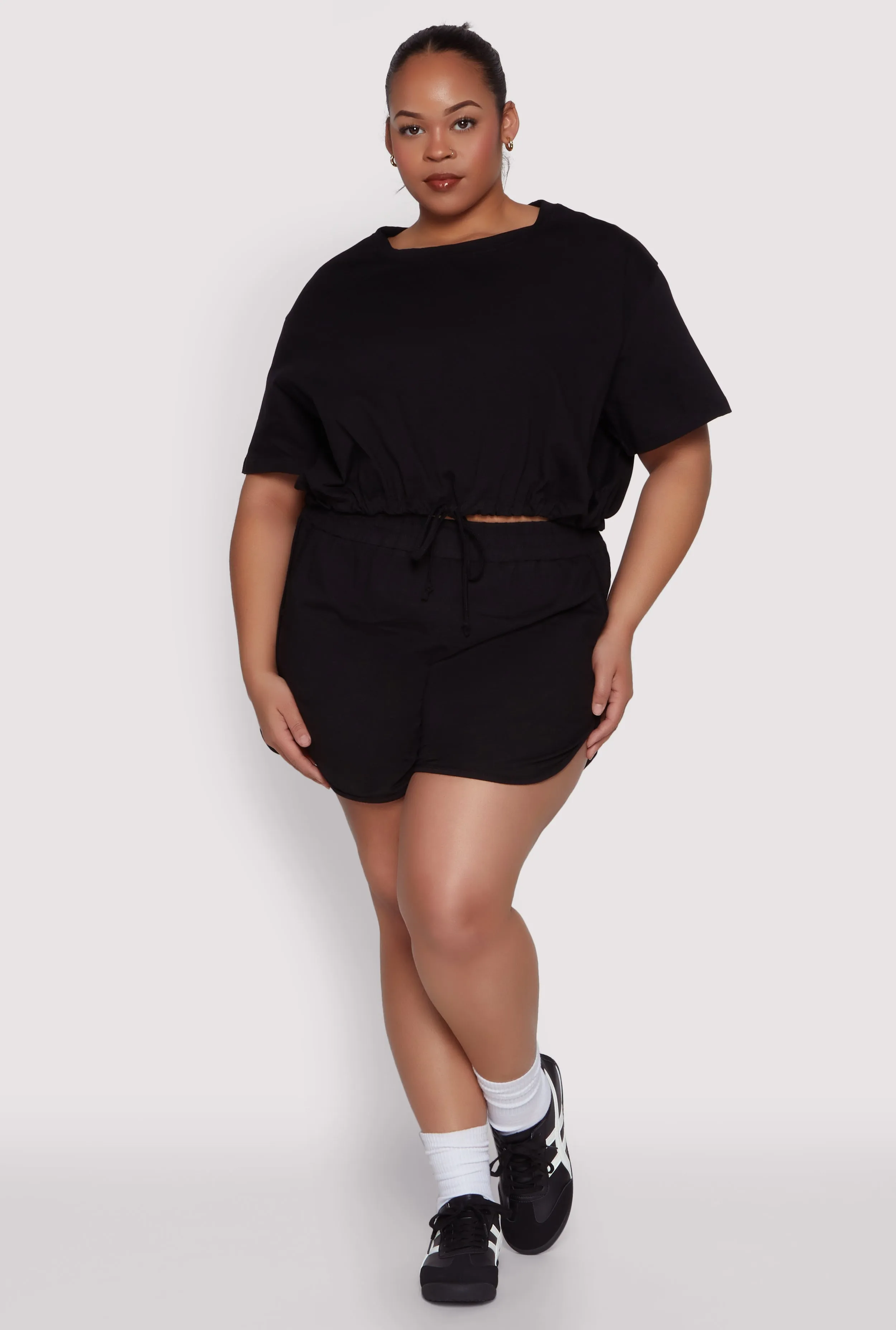 Plus Size Daisy Drawstring Hem Crop Top sold by Rainbow product image thumbnail 3