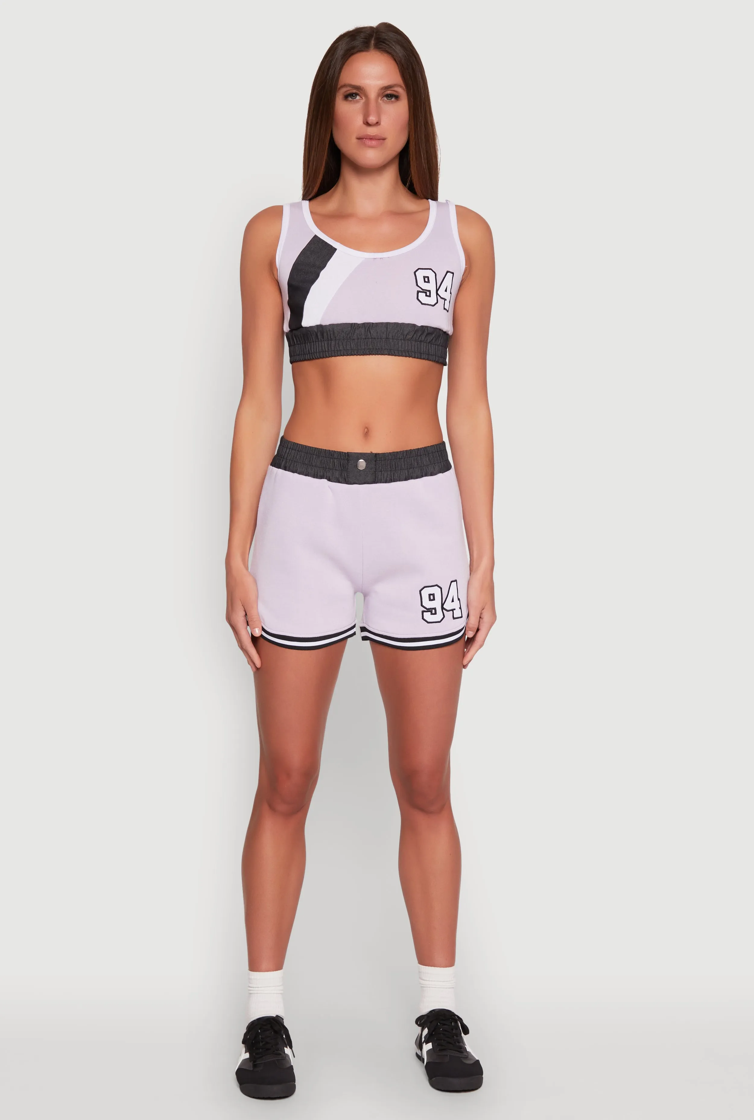 94 Graphic Denim Trim Crop Top sold by Rainbow product image thumbnail 3